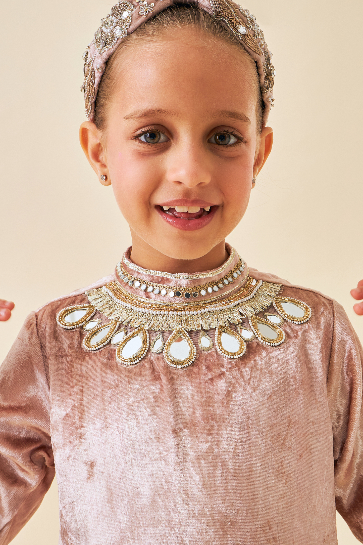 Tiffara Gold Girls Long Dress