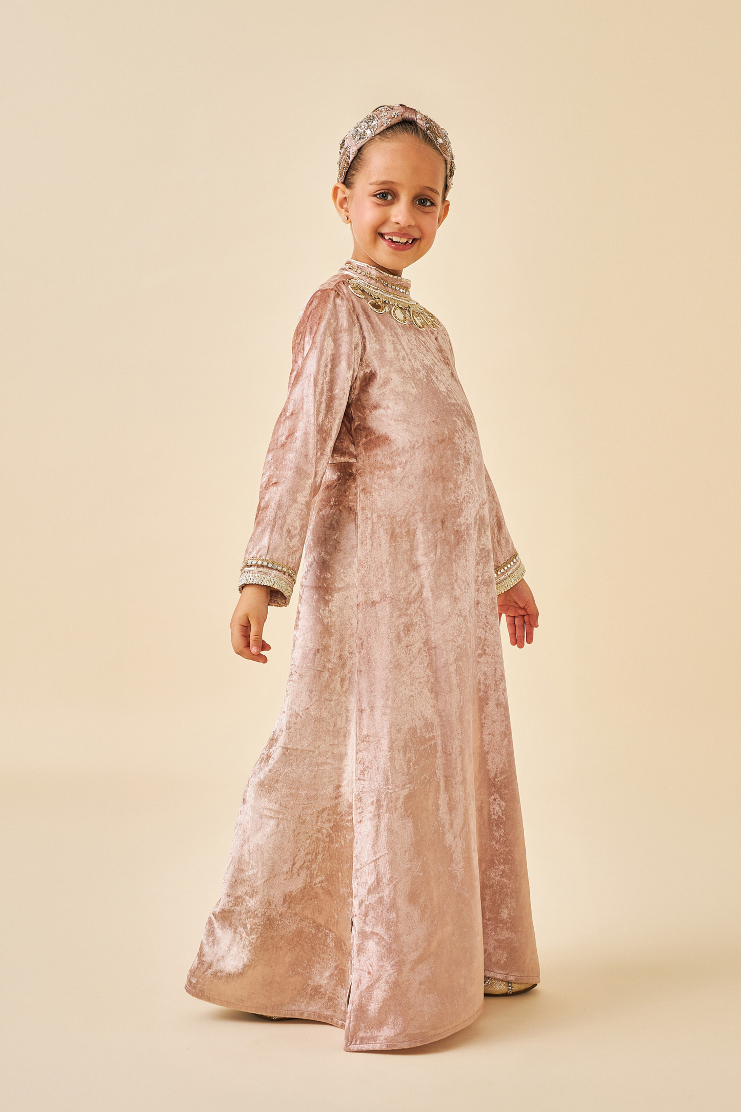 Tiffara Gold Girls Long Dress