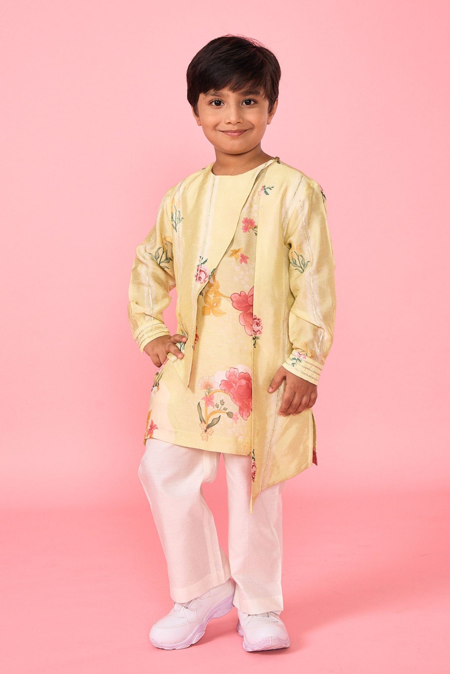 Yellow Slate Boys Embellished Coord ( 2 Pc Set)