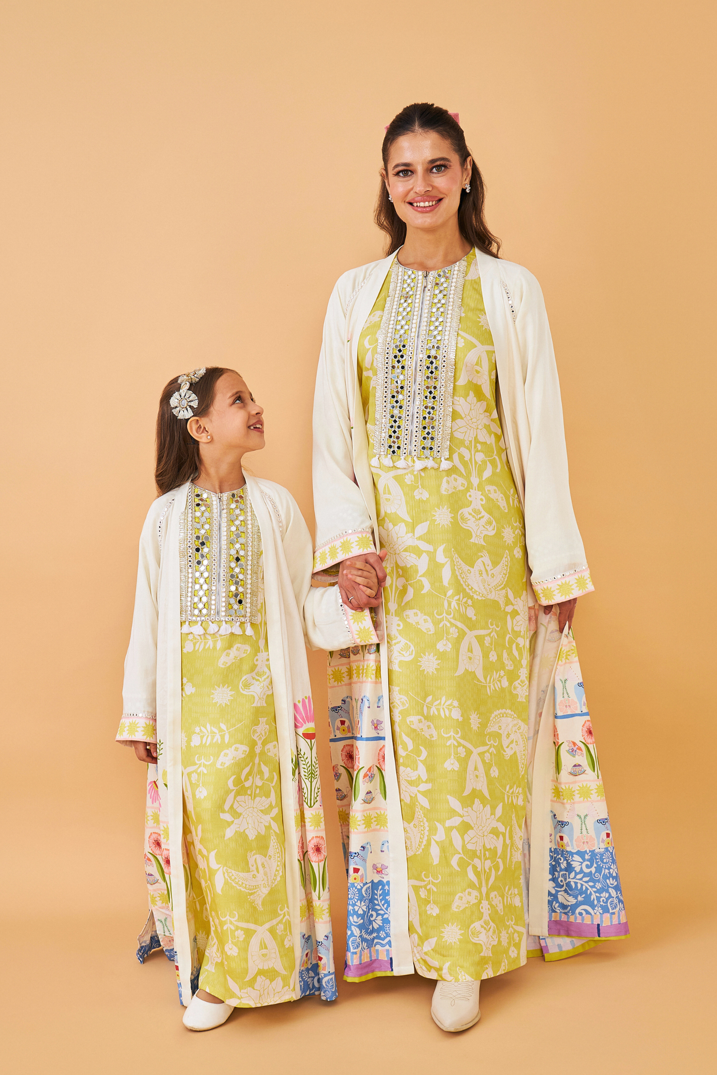 Dala Coat with Poppy Yellow Long Dress