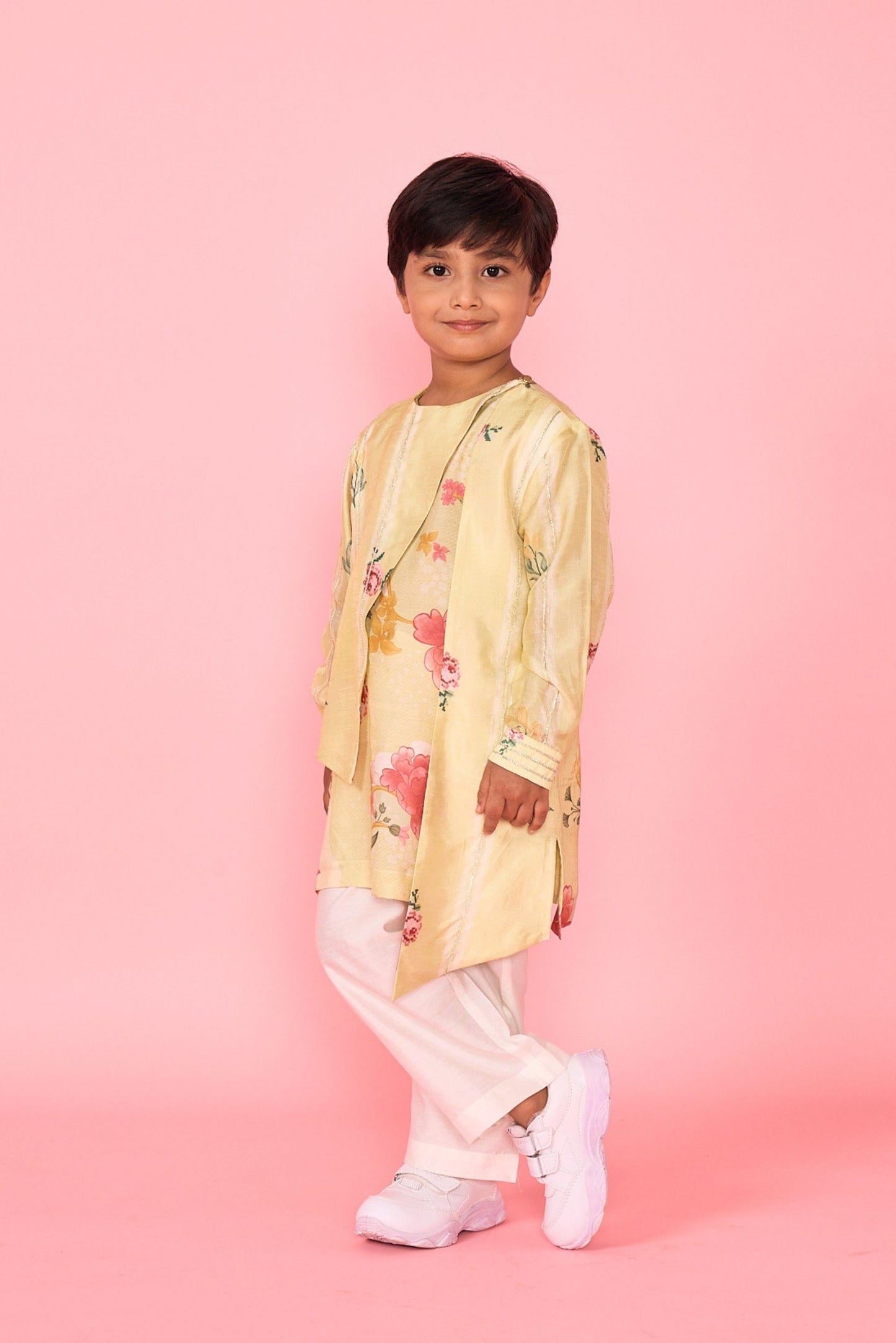 Yellow Slate Boys Embellished Coord ( 2 Pc Set)