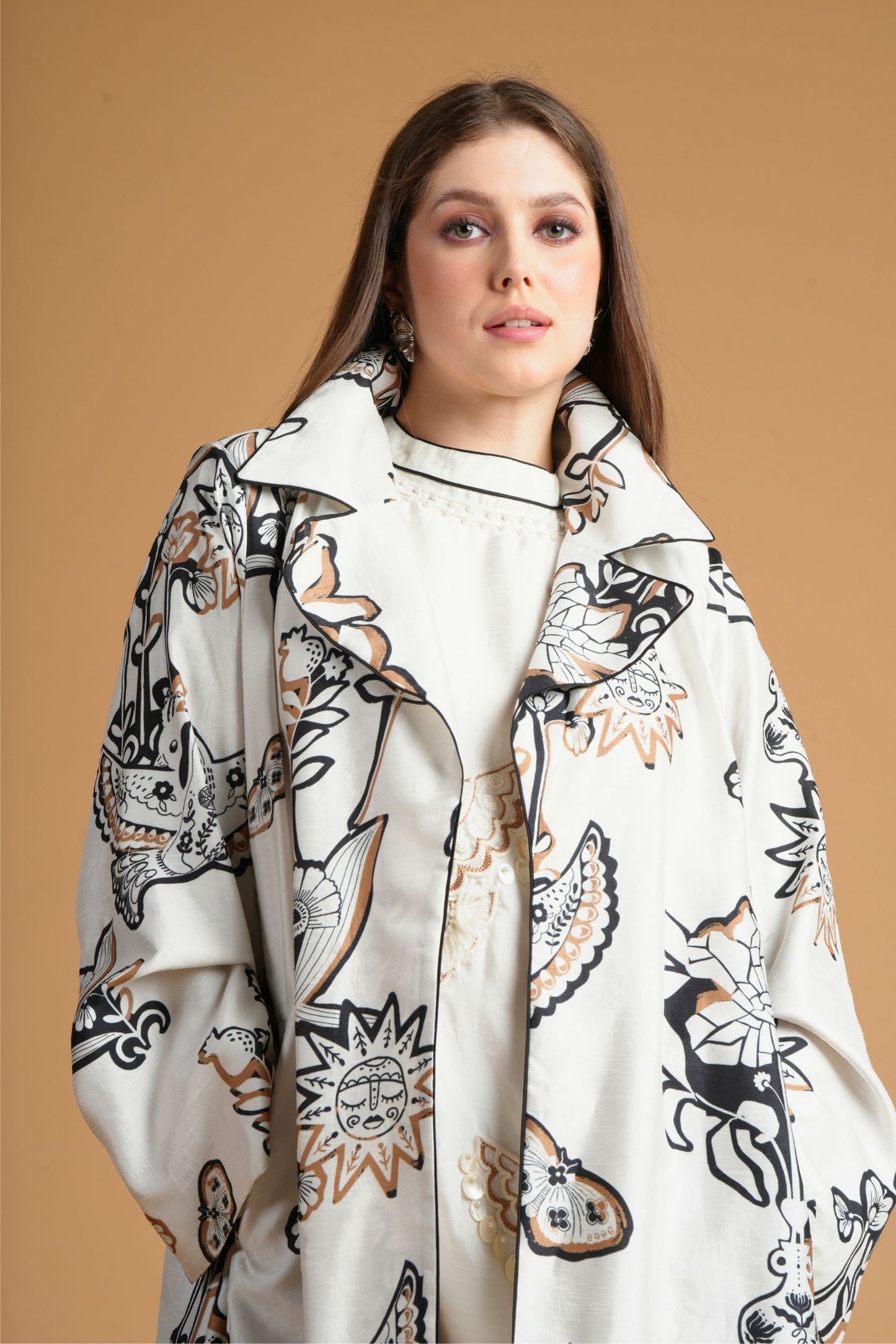 Soraya Printed Ladies Oversized Coat