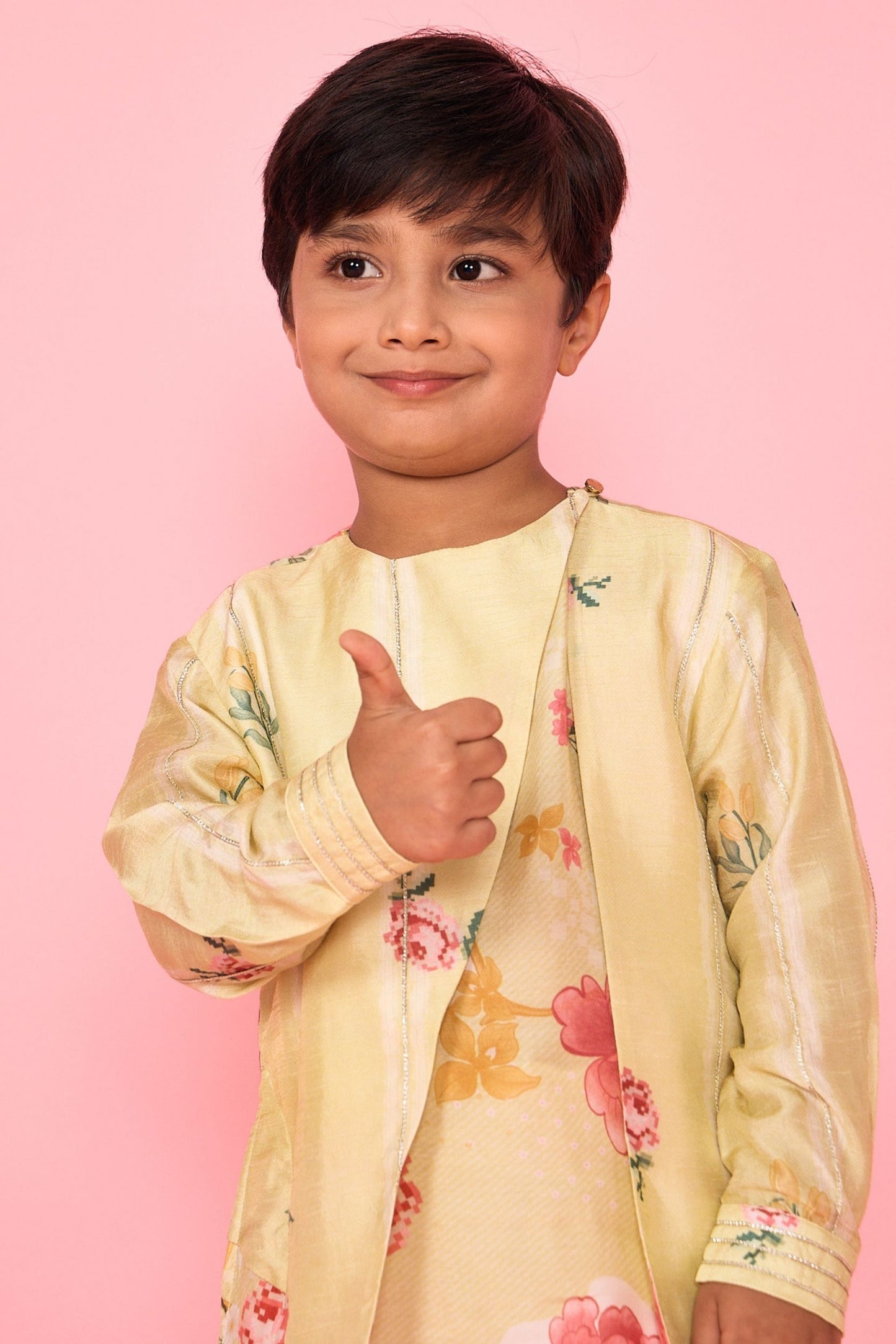 Yellow Slate Boys Embellished Coord ( 2 Pc Set)