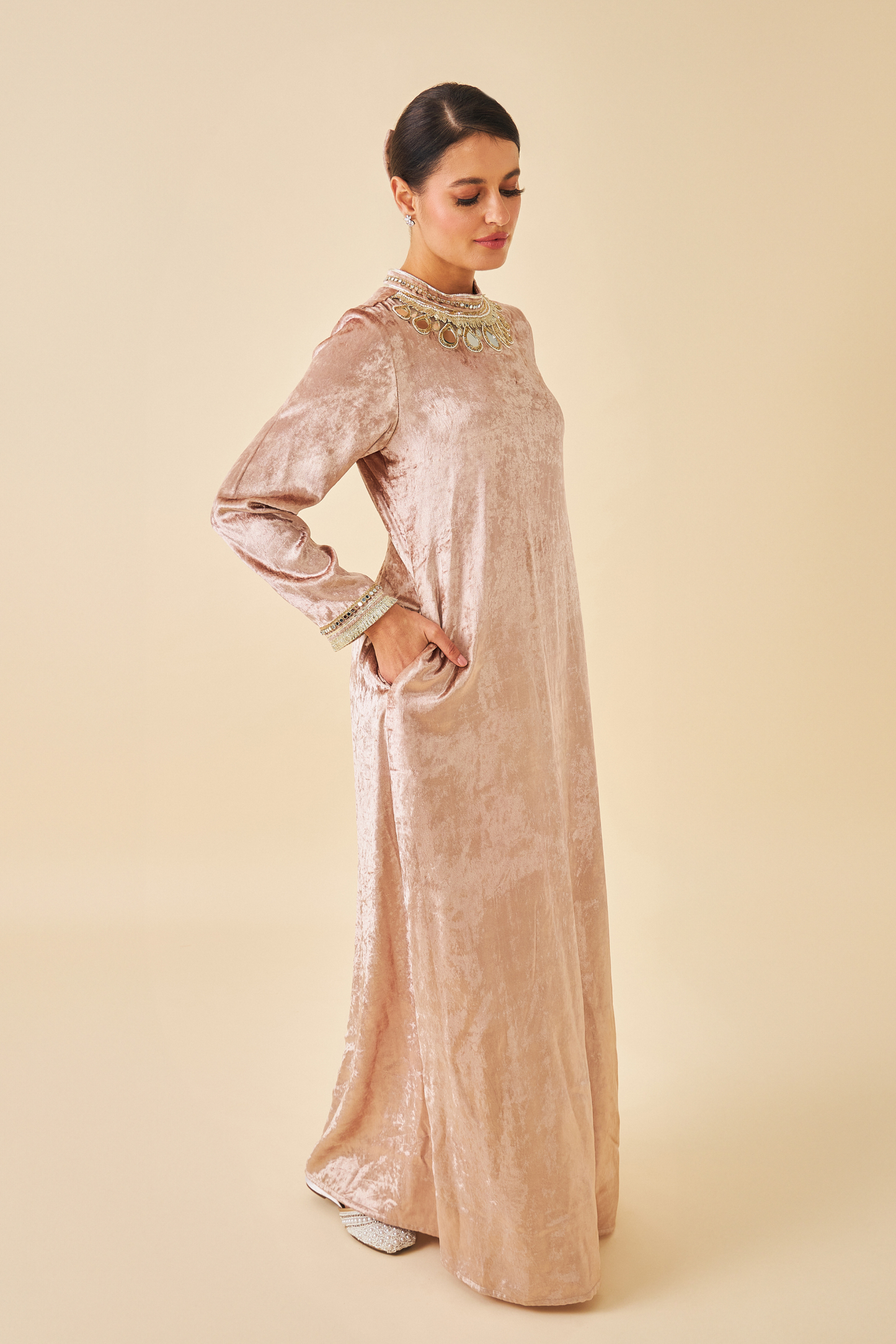 Tiffara Gold Ladies Long Dress
