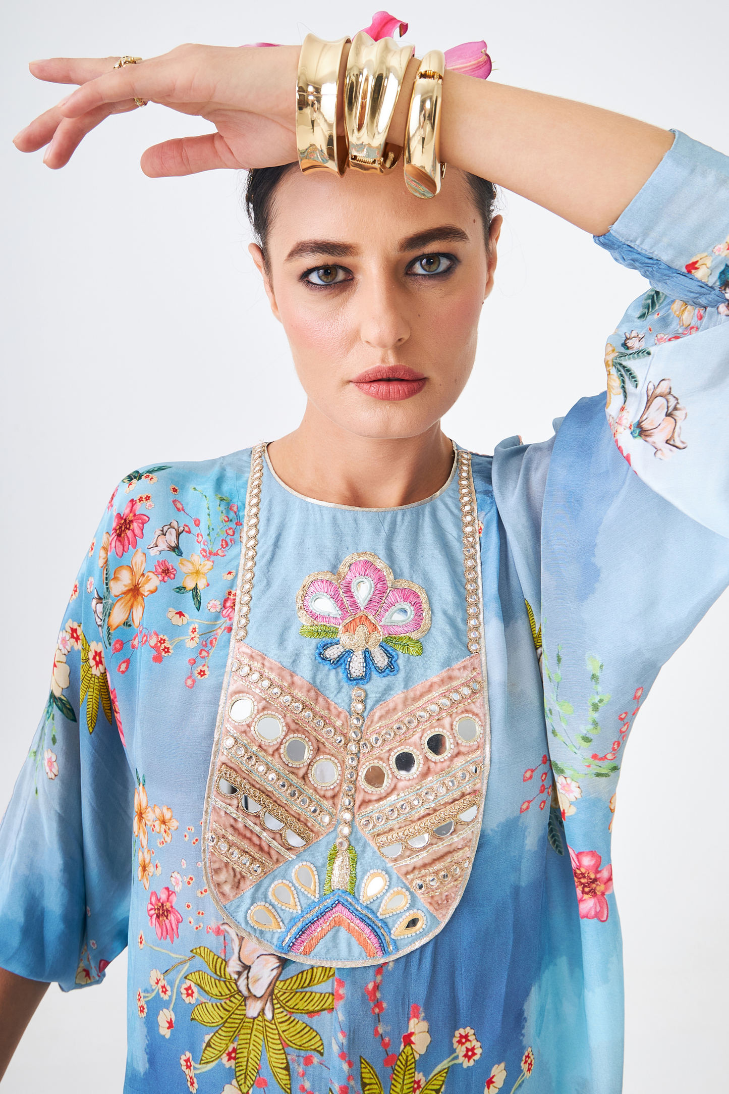 Clea Ladies Embellished Tunic & Draped Skirt (Set of 2pcs)