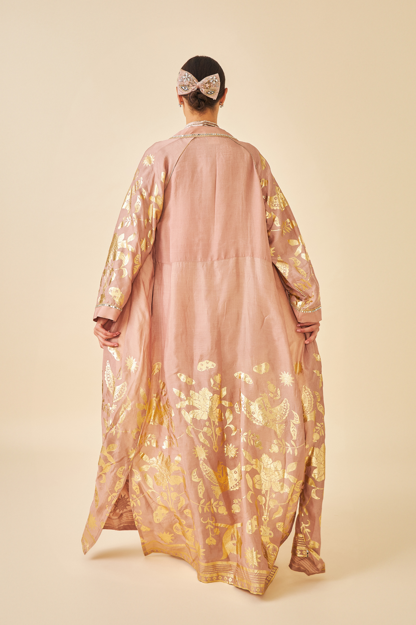 Tiffara Gold Coat with Velvet Long Dress - Mom & Me