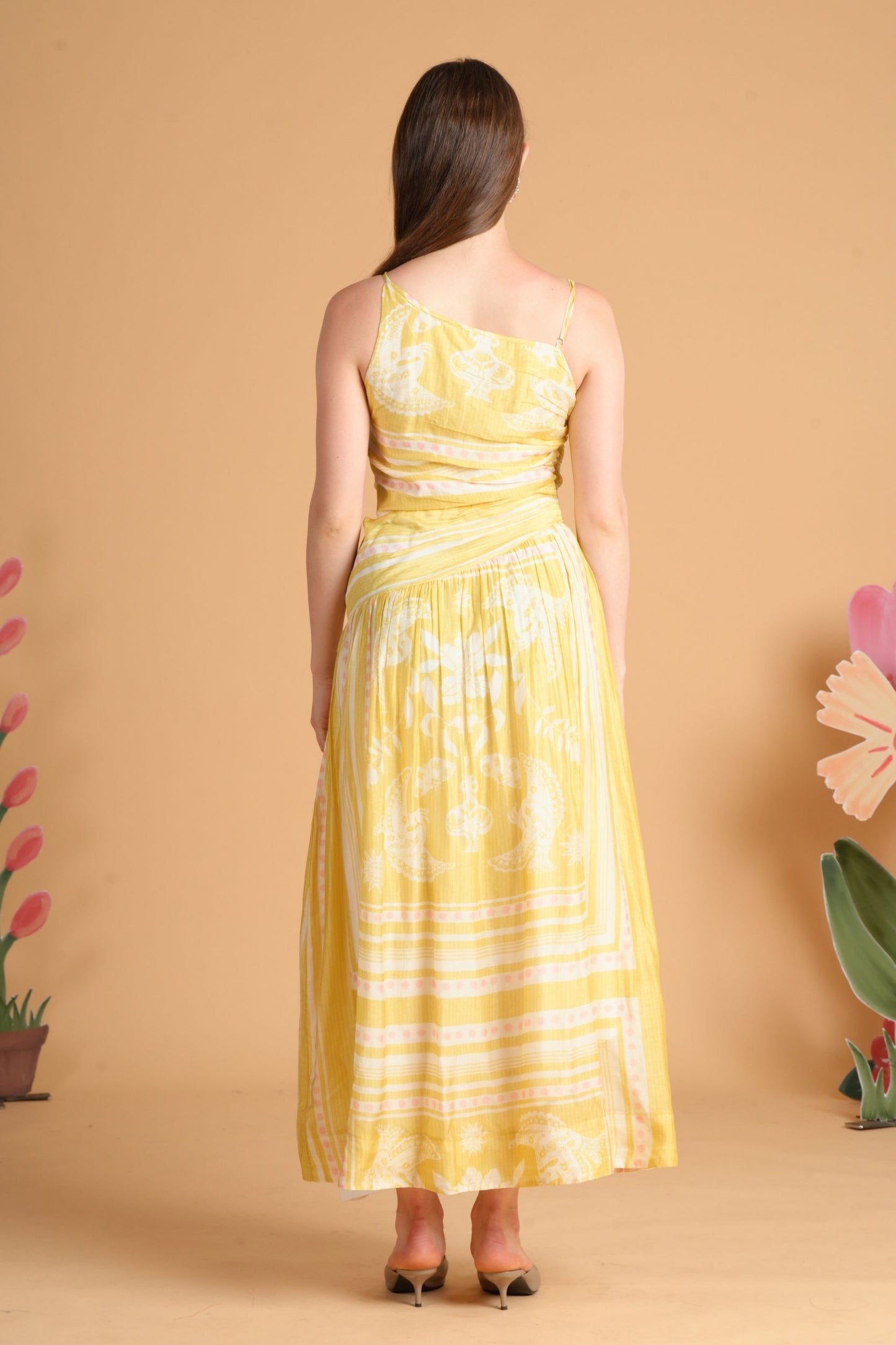 Nola Yellow Women'S Printed Dress