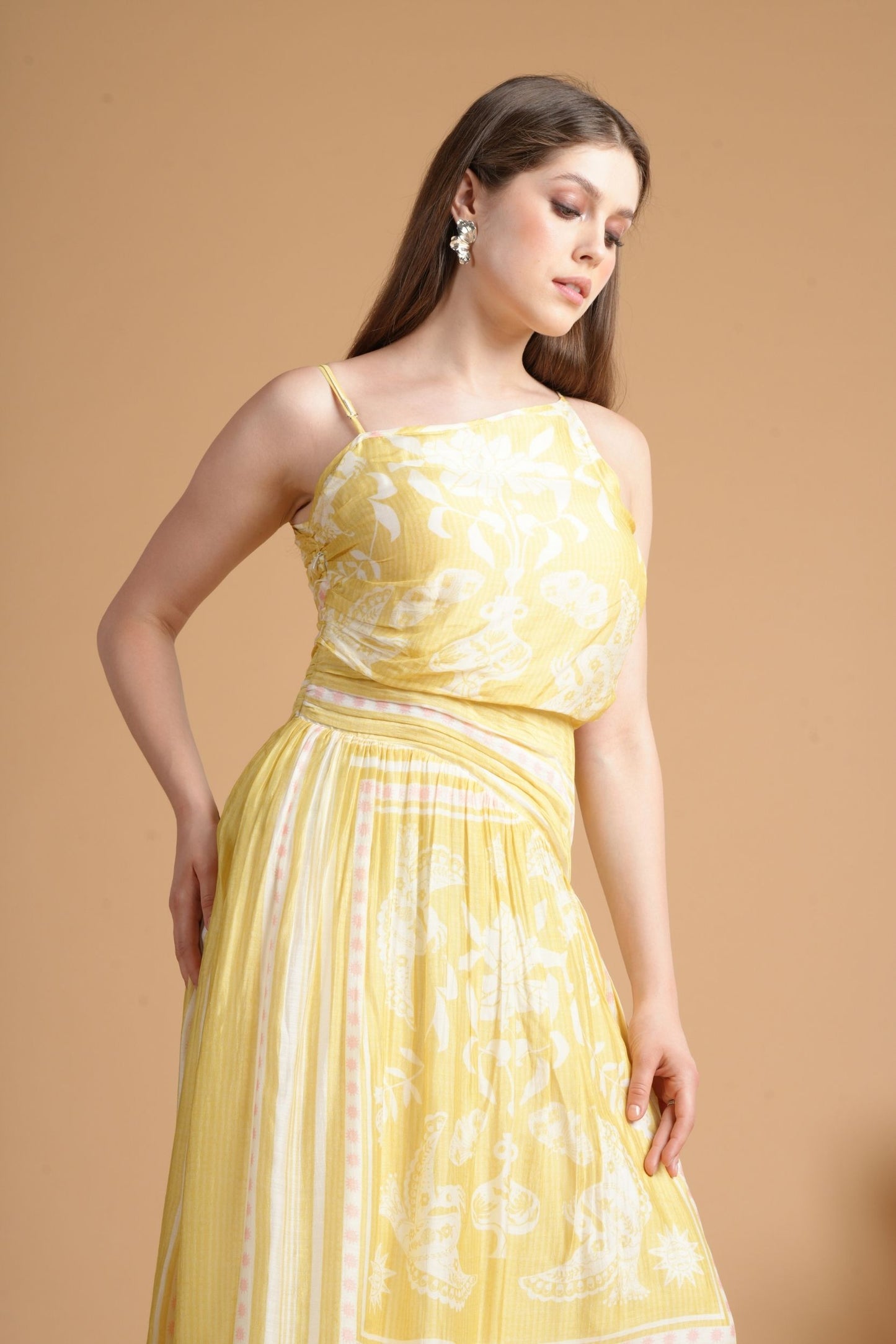 Nola Yellow Women'S Printed Dress