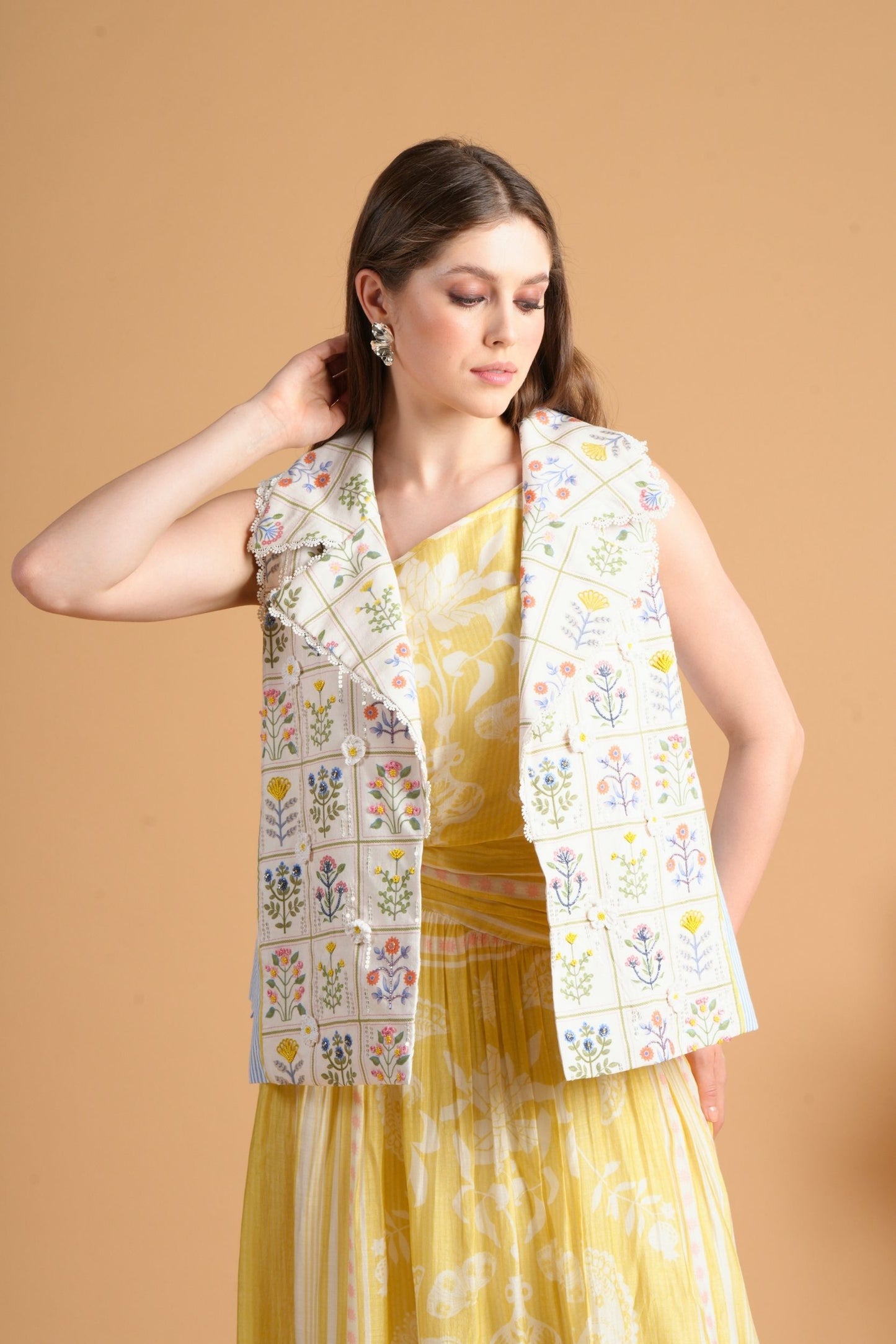Flora Charm Embellished Jacket (1 Pc)