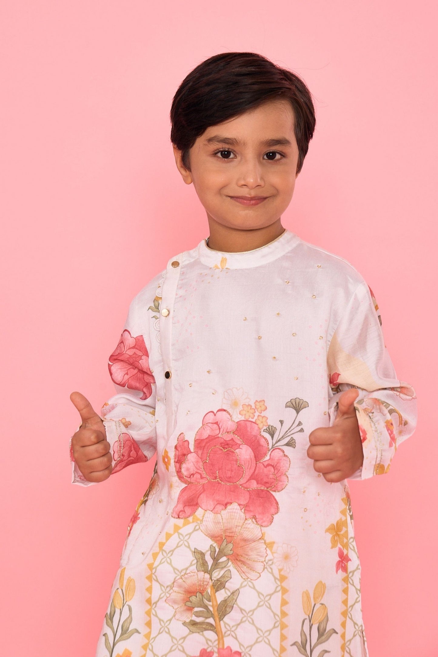 White Makrana Boys Embellished Coord ( 2 Pc Set)