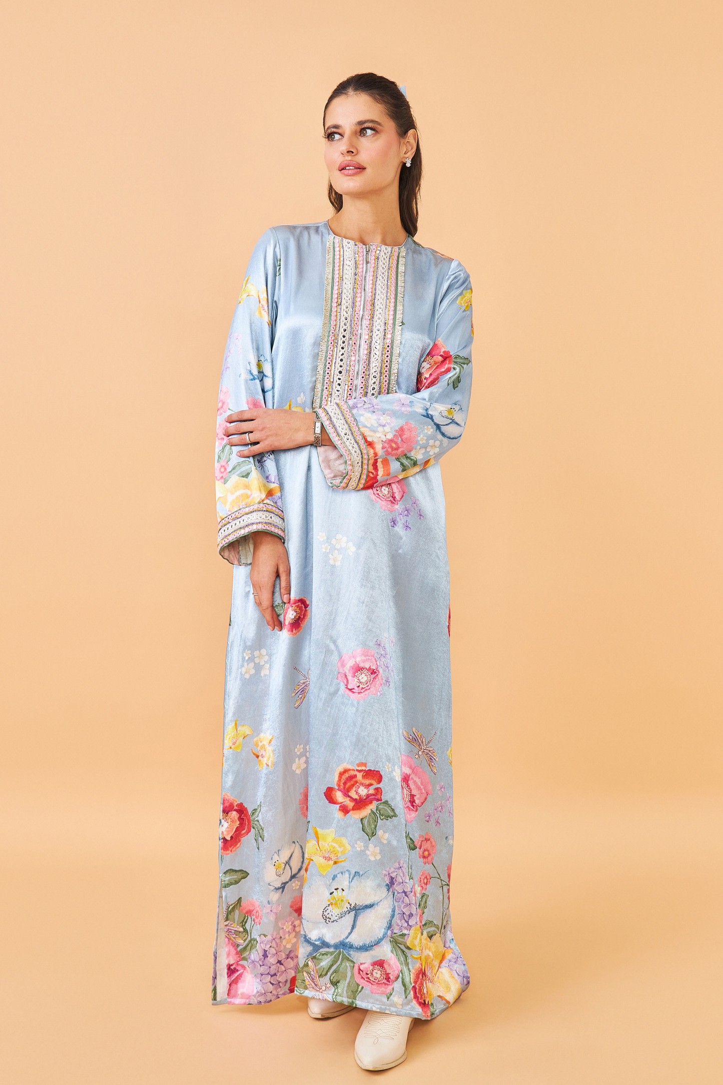 Zehra Blue Long Dress - Mom & Me