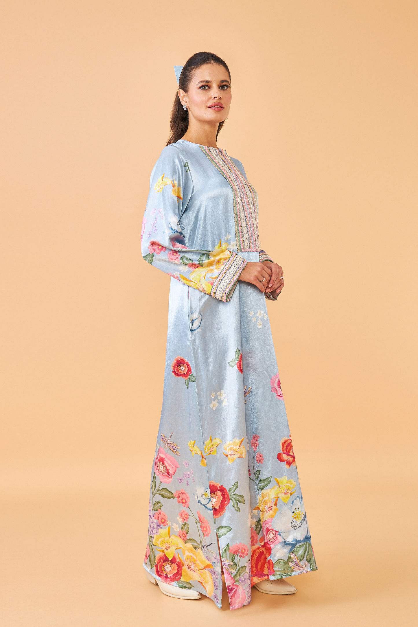 Zehra Blue Ladies Long Dress