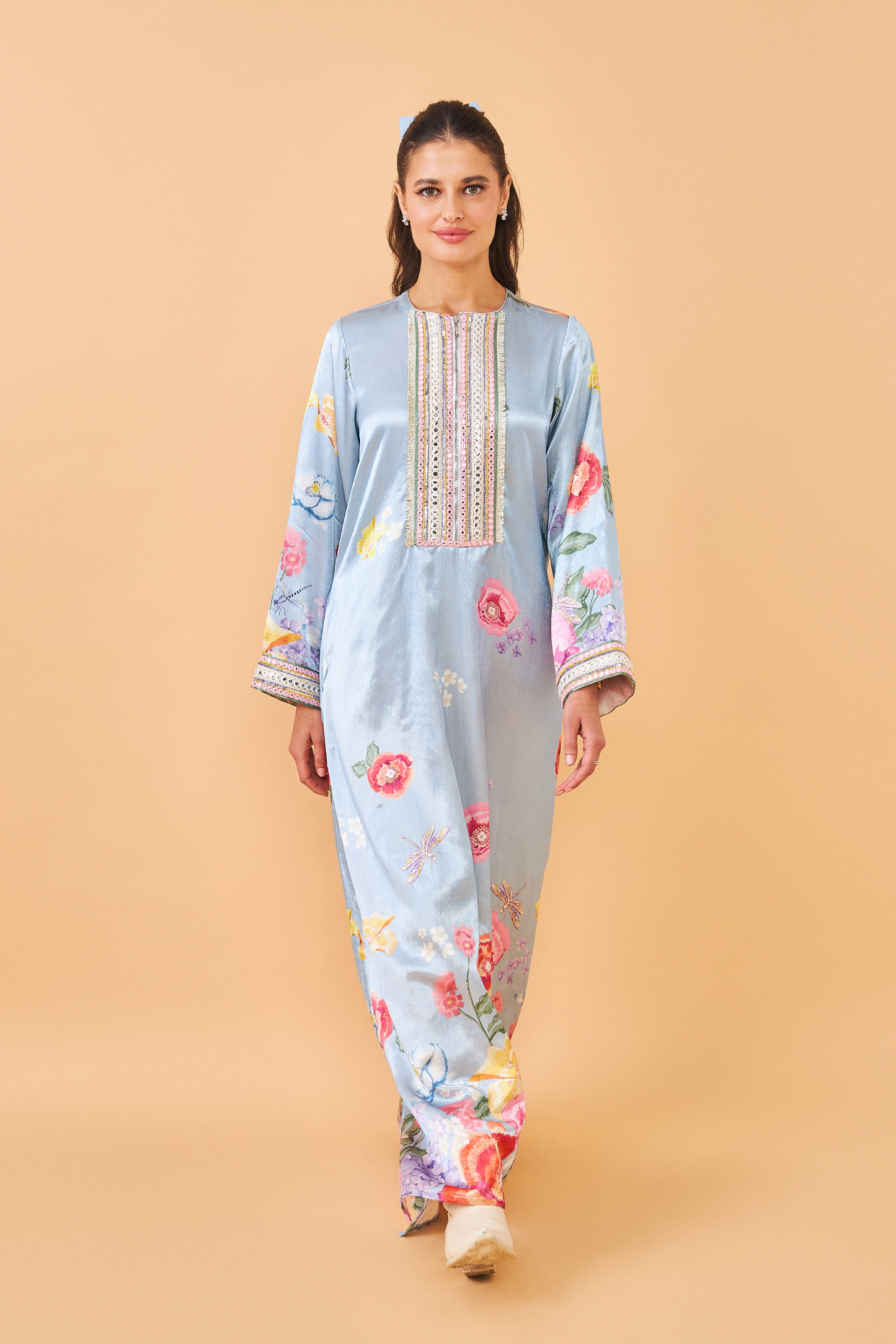 Zehra Blue Long Dress - Mom & Me