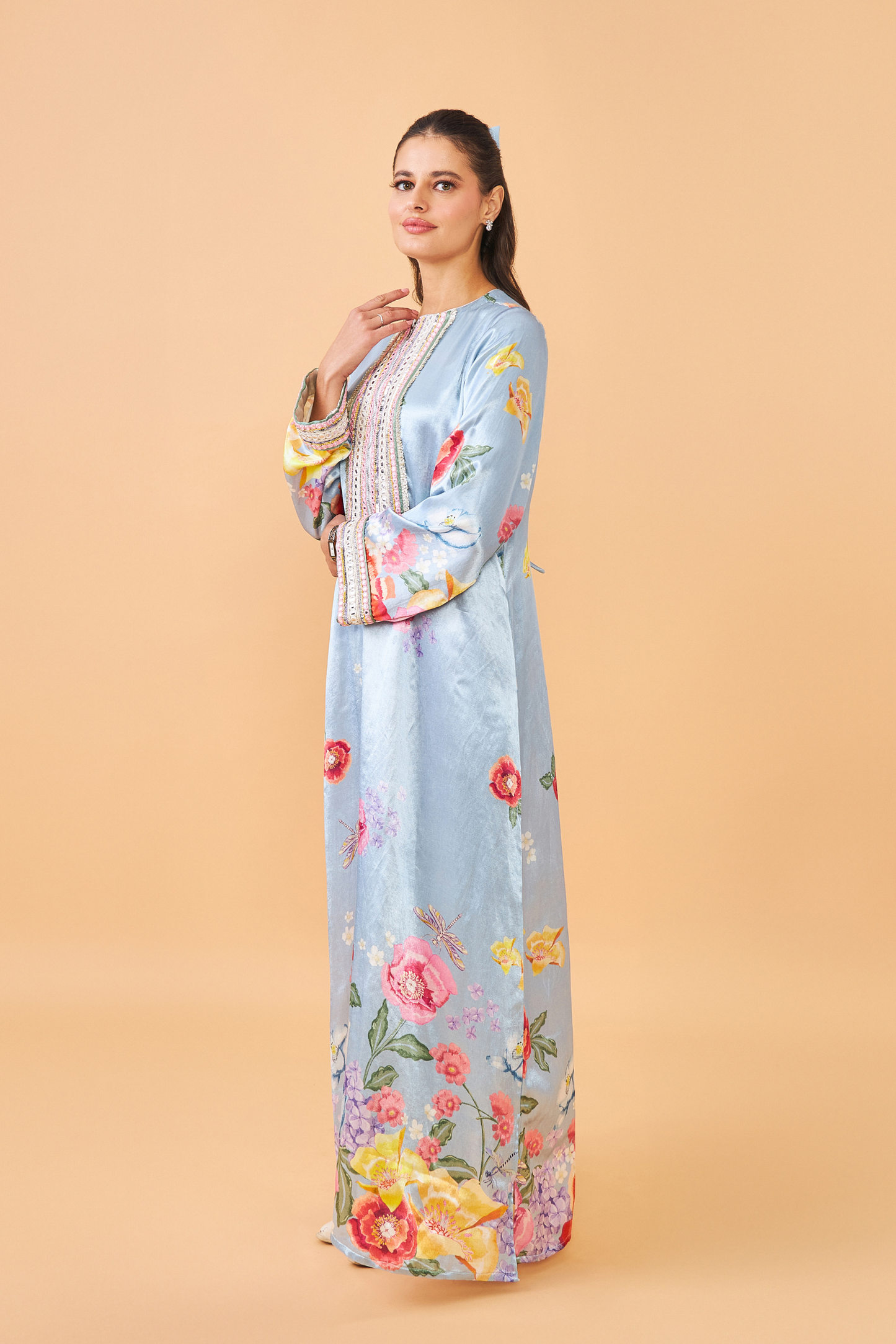 Zehra Blue Ladies Long Dress