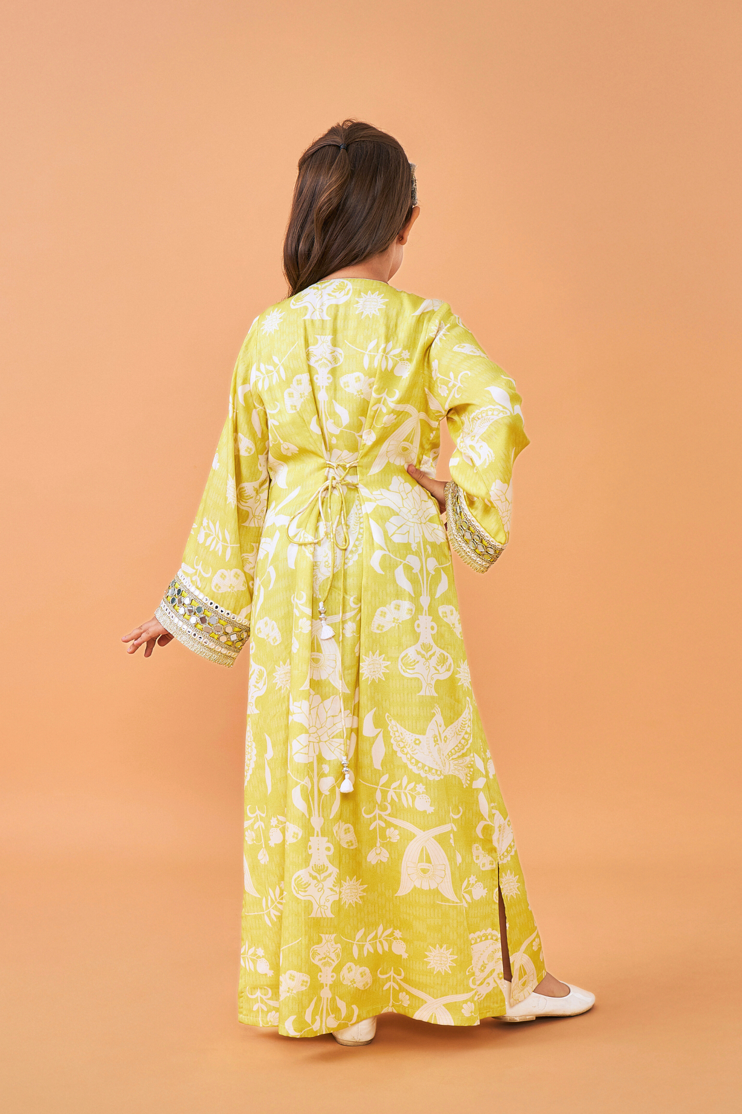 Dala Coat with Poppy Yellow Long Dress