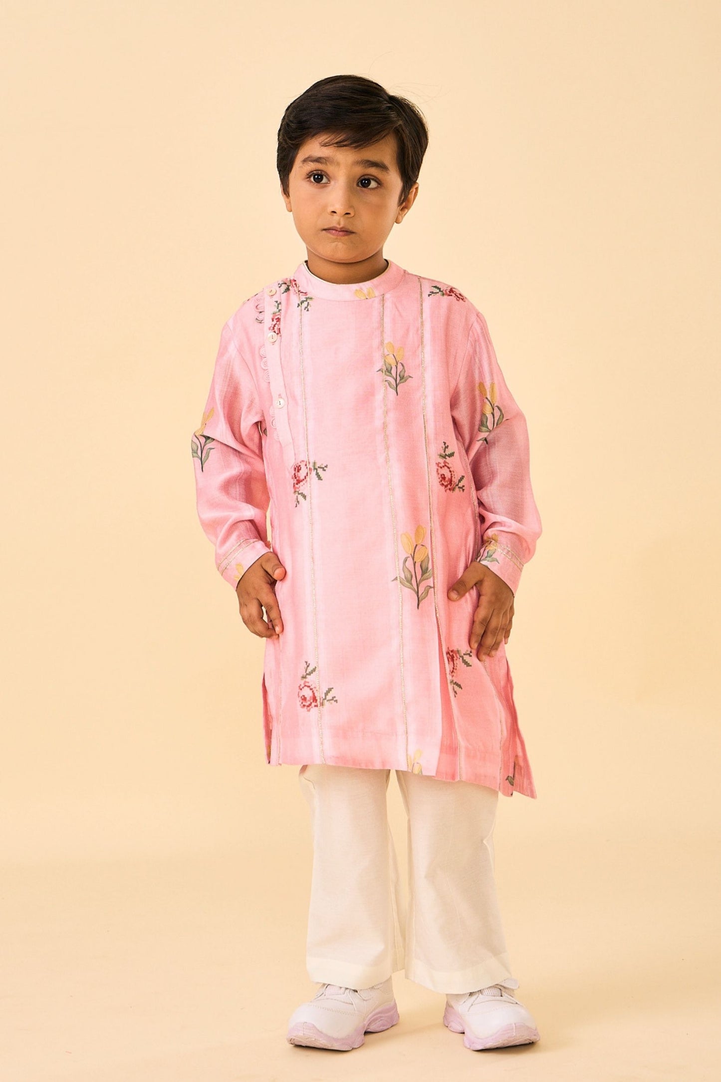 Rose Jaipur Stripes Boys Coord ( 2 Pc Set)