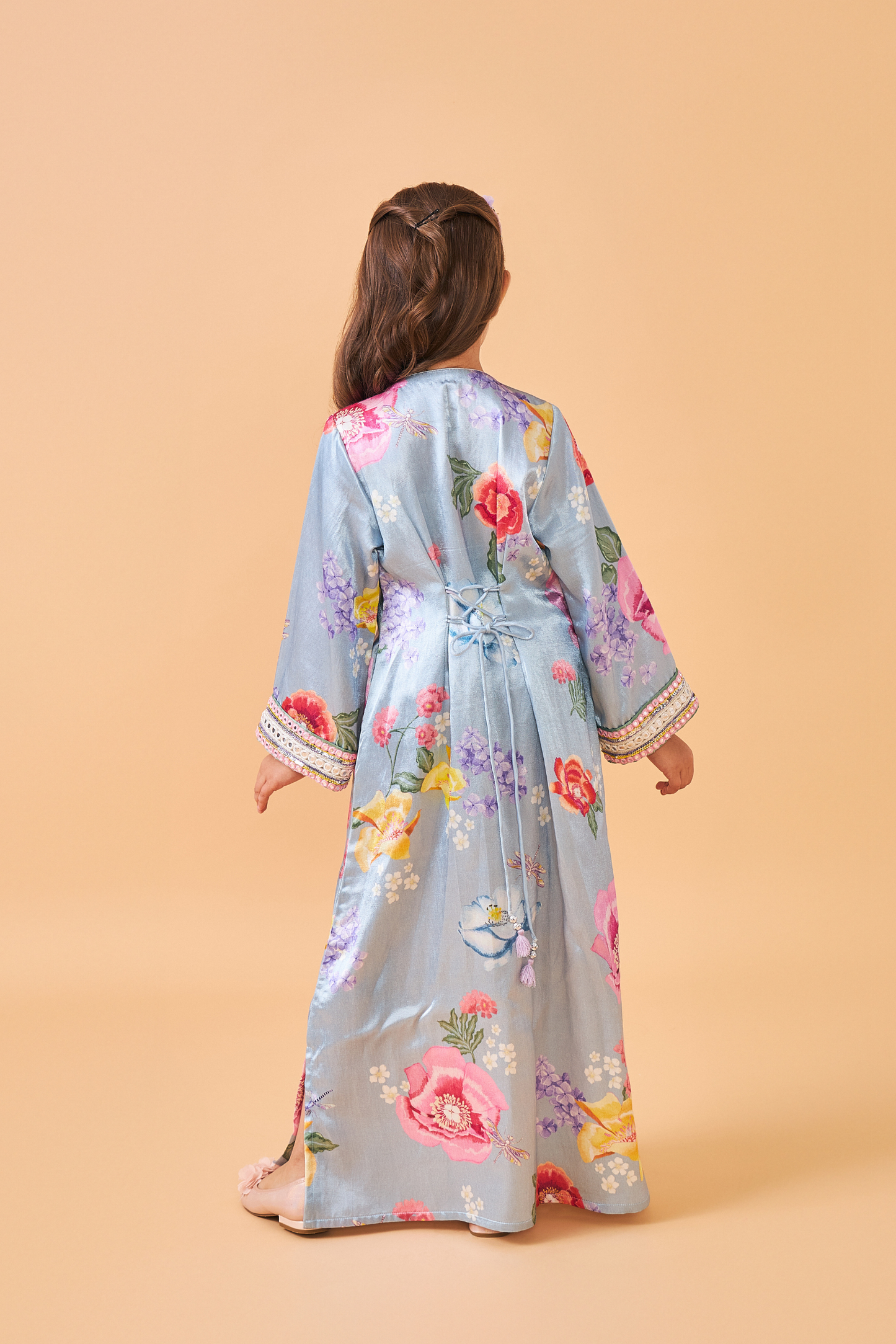 Zehra Blue Girls Long Dress