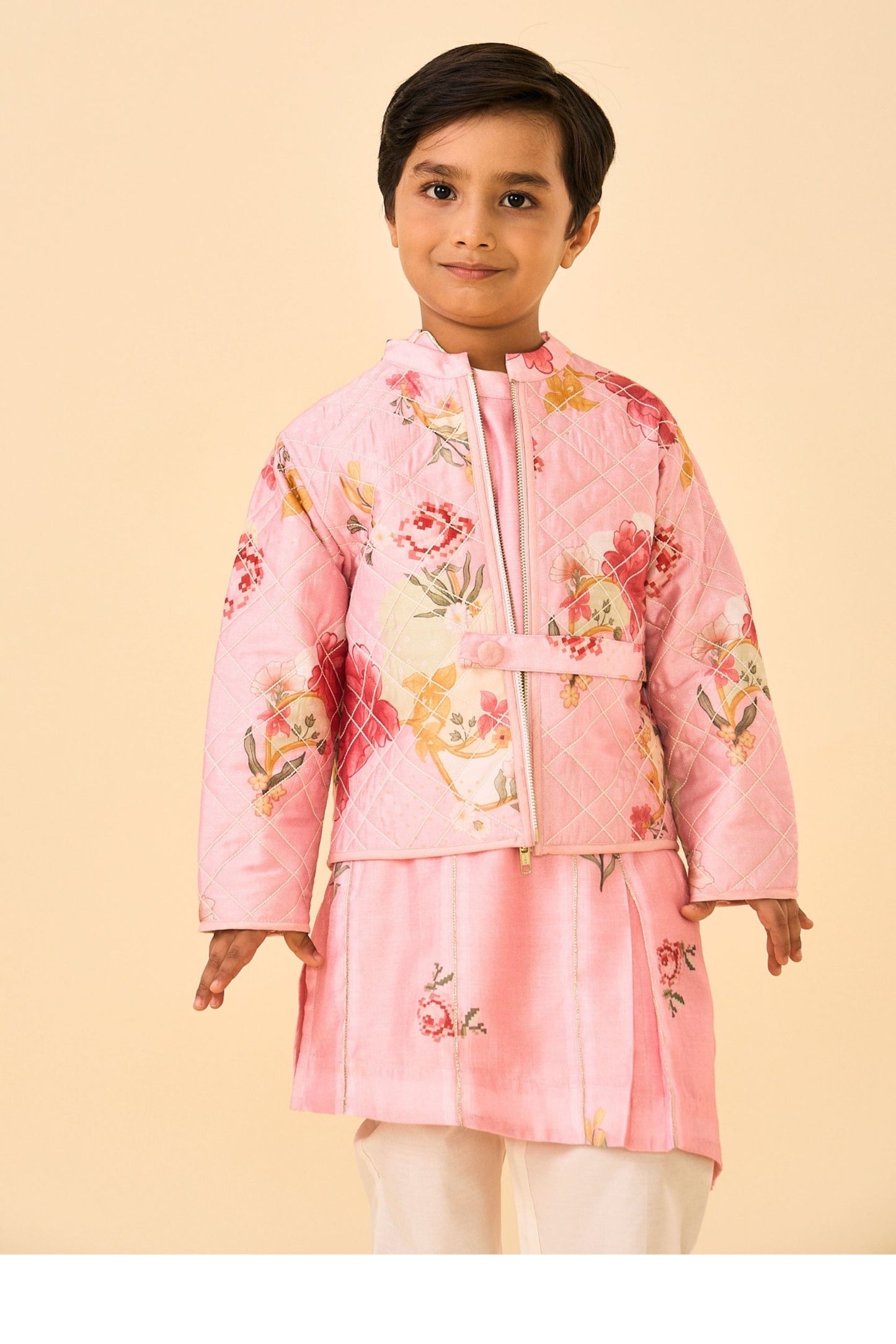 Rose Jaipur Quilted Boys Jacket (1 pc)
