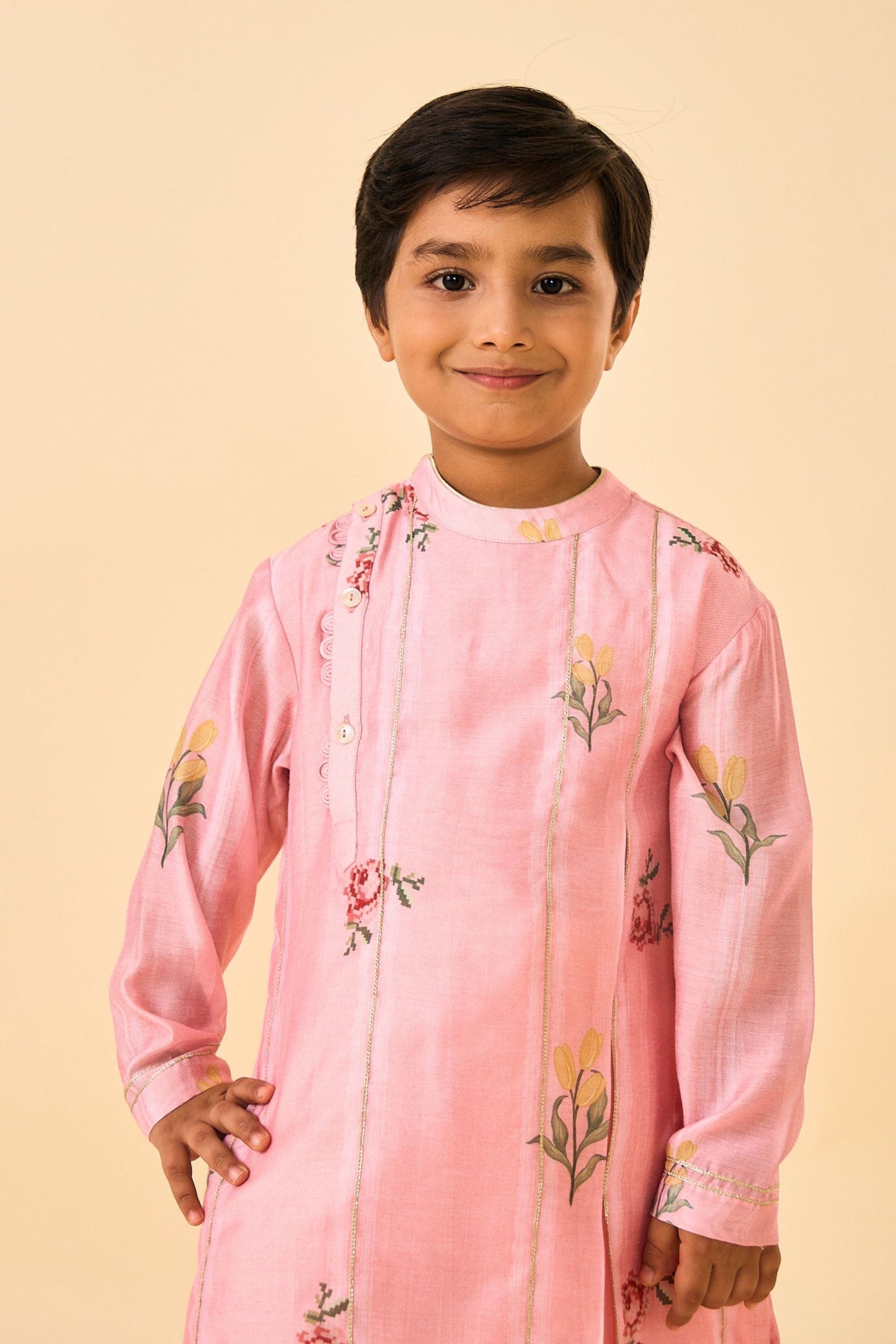Rose Jaipur Stripes Boys Coord ( 2 Pc Set)