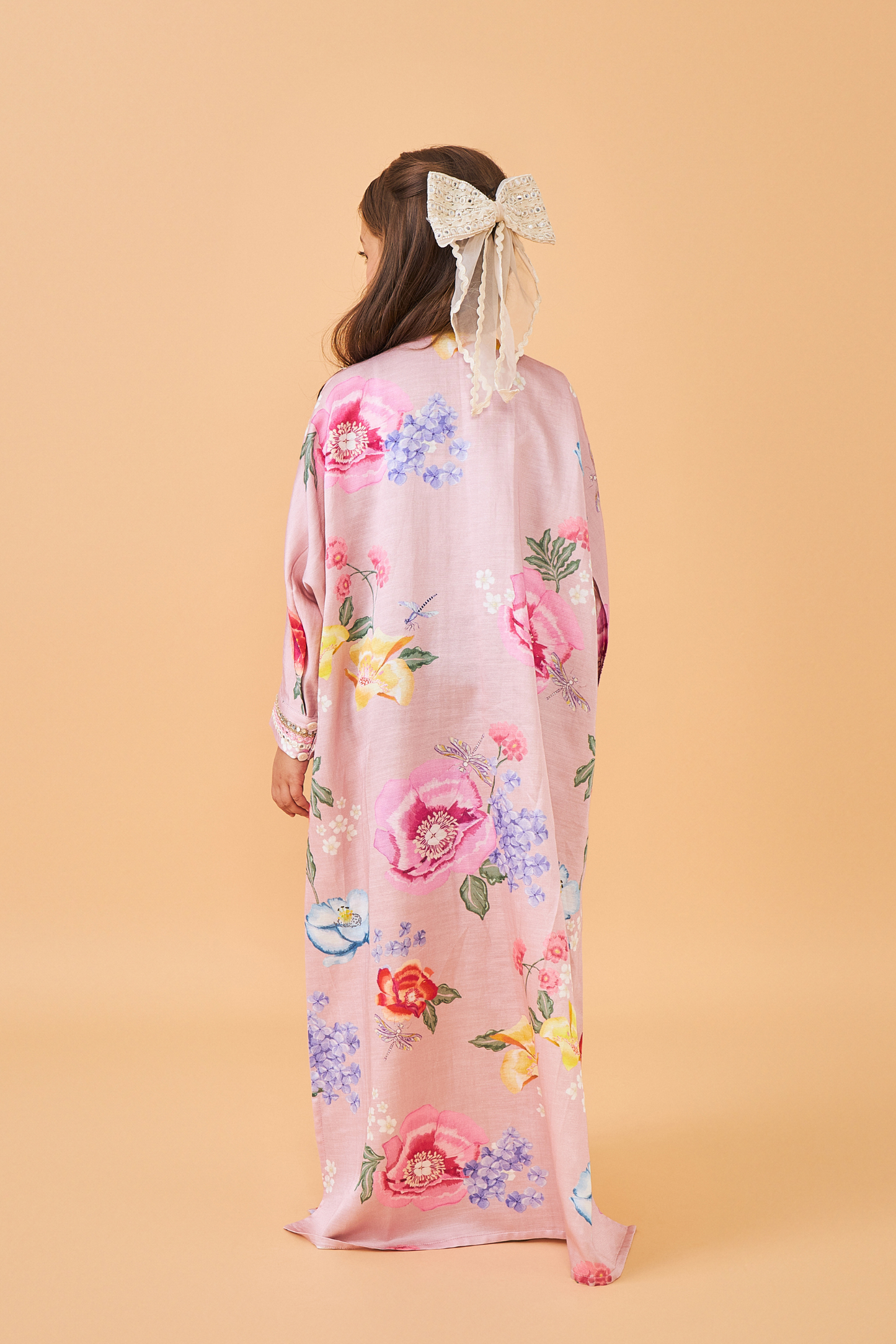 Zehra Pink Girls Long Dress