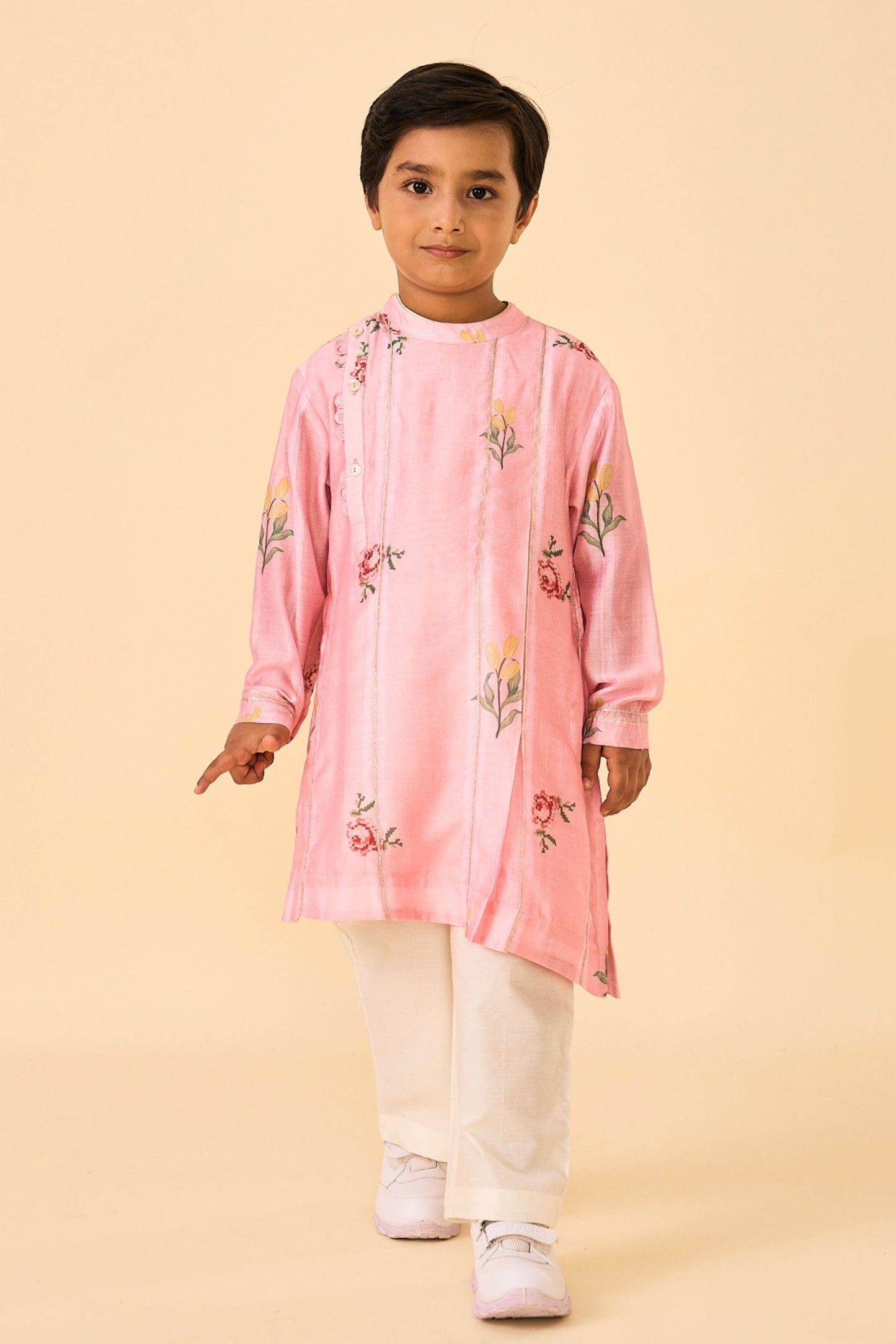 Rose Jaipur Stripes Boys Coord ( 2 Pc Set)
