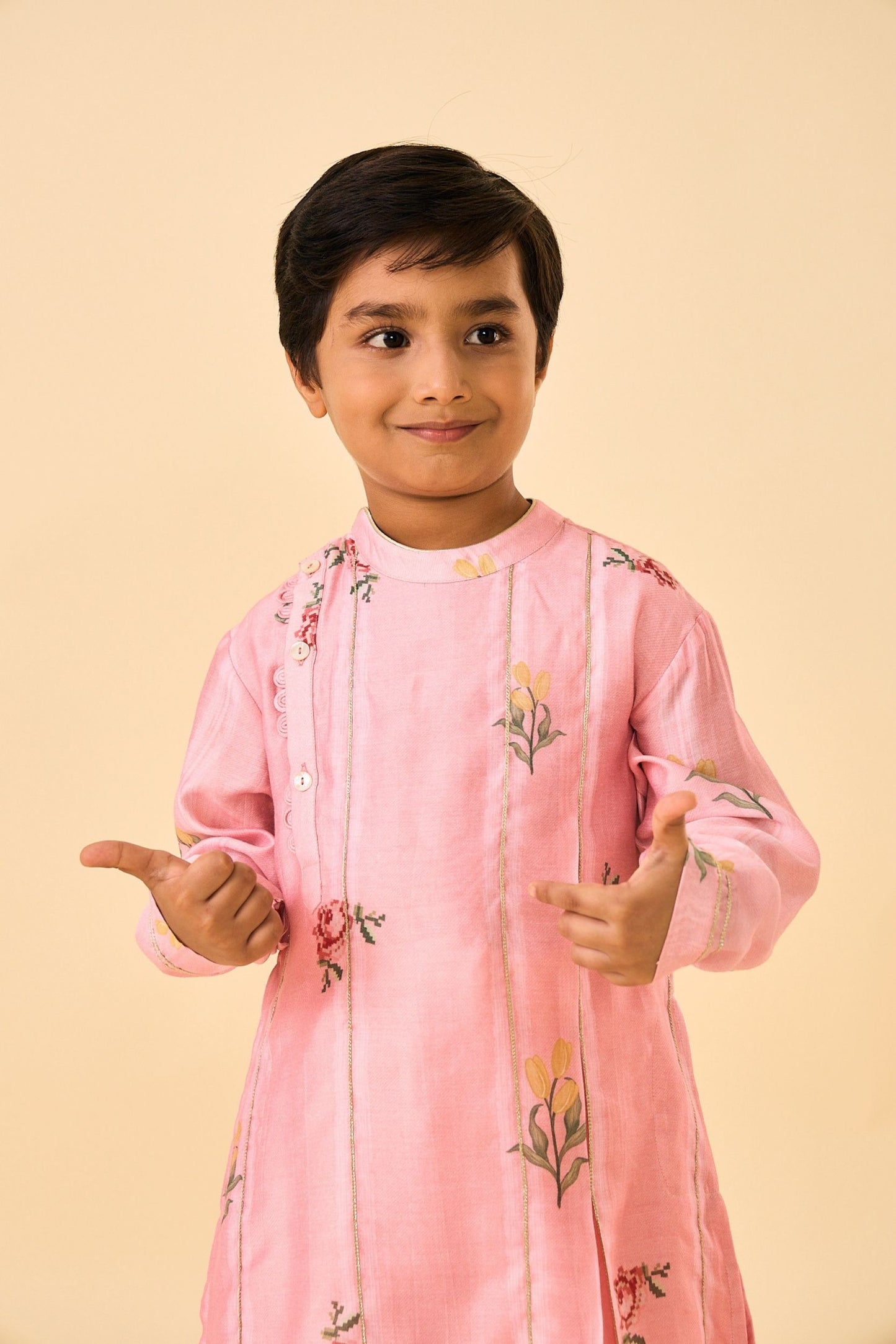 Rose Jaipur Stripes Boys Coord ( 2 Pc Set)