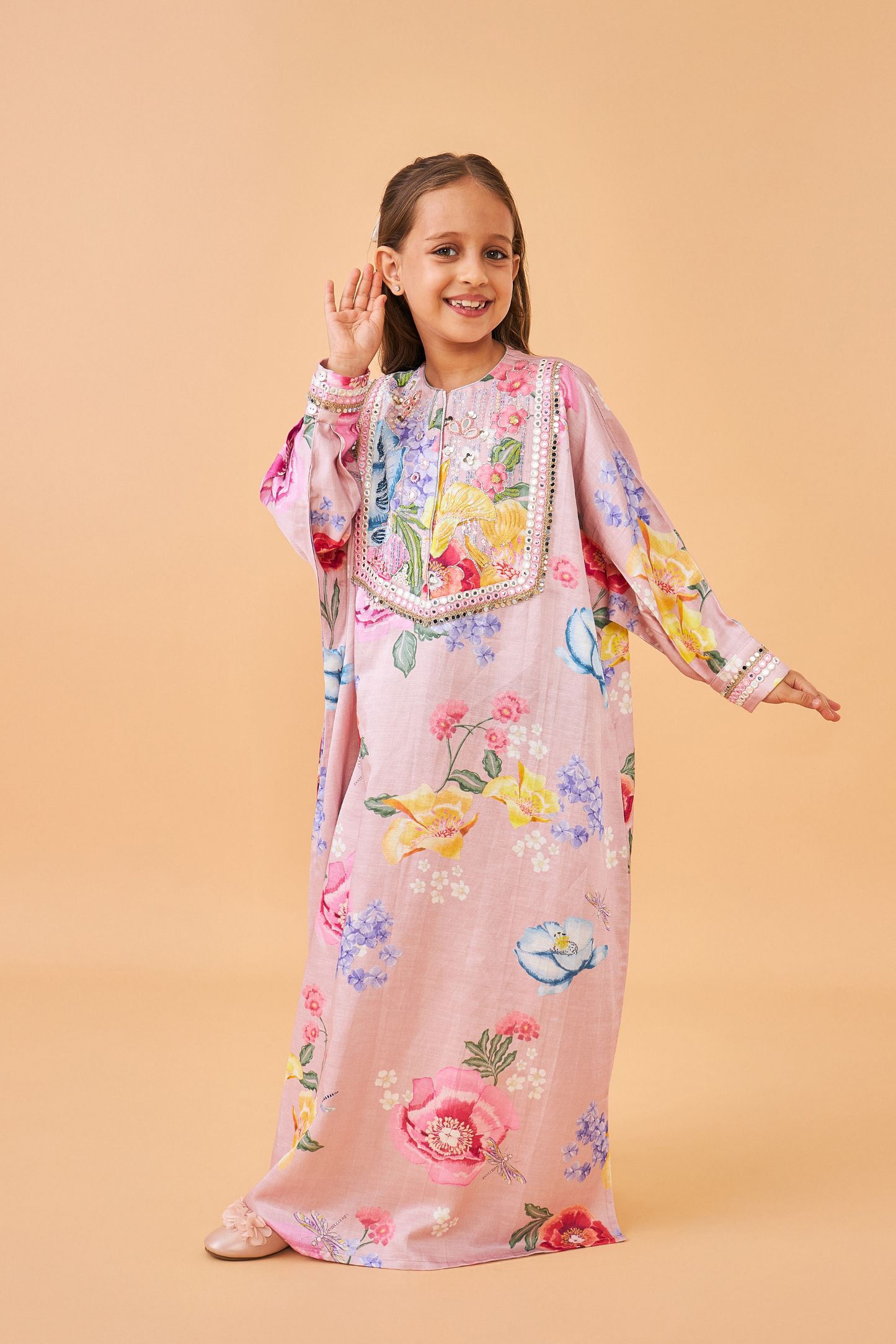 Zehra Pink Long Dress  - Mom & Me