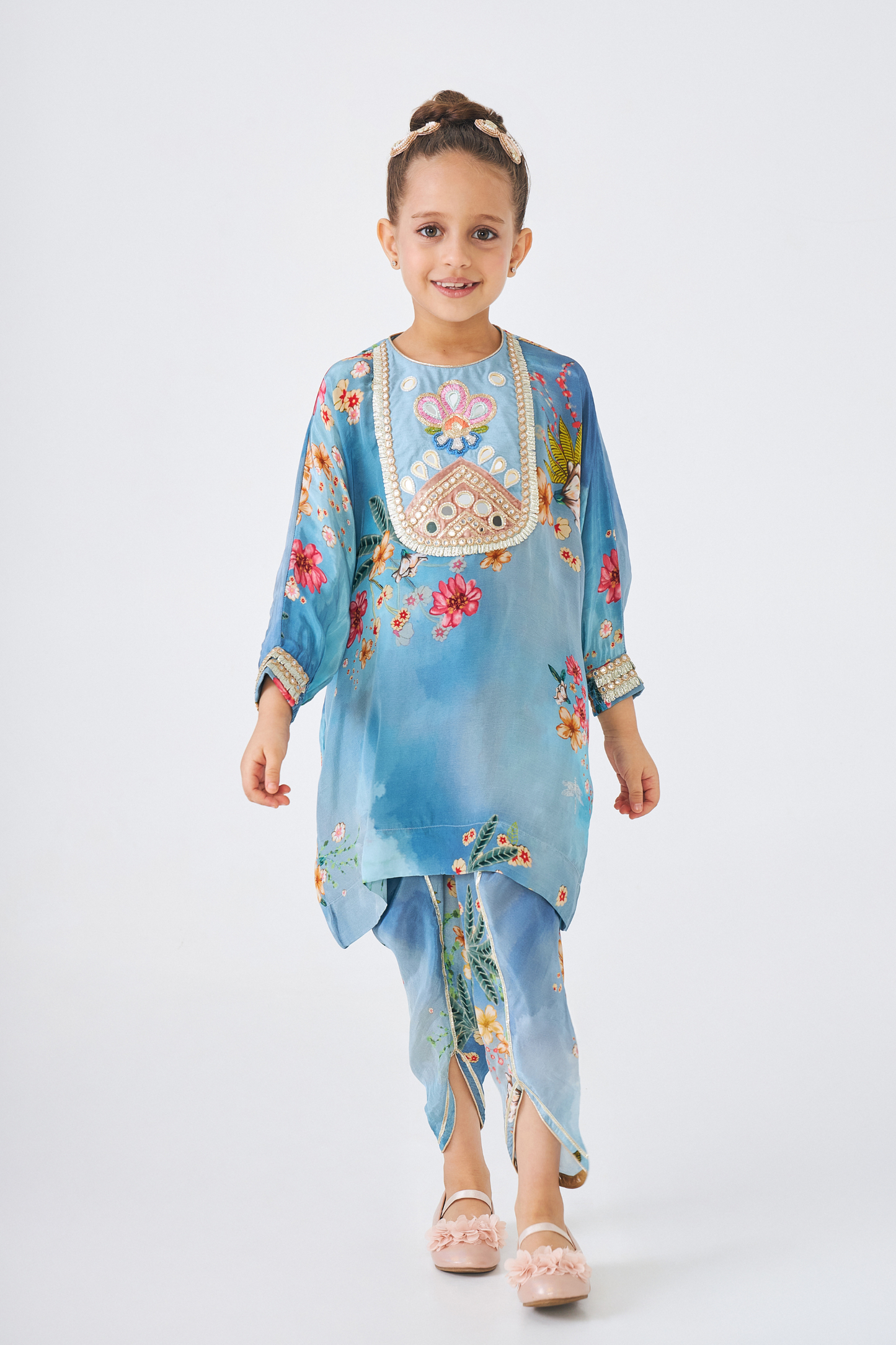Clea Embellished Girls Tunic With Pants (Set of 2 Pcs)