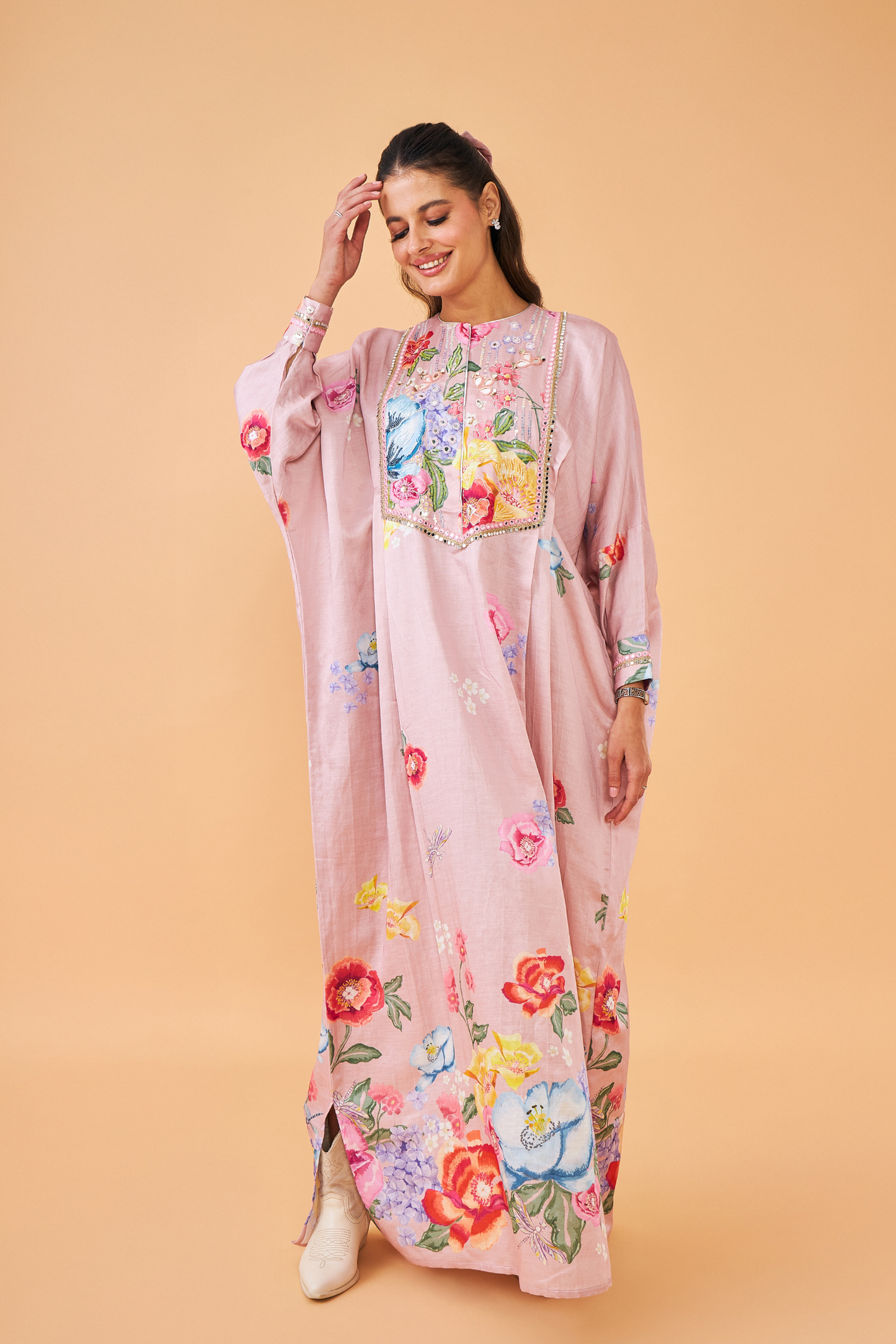 Zehra Pink Ladies Long Dress