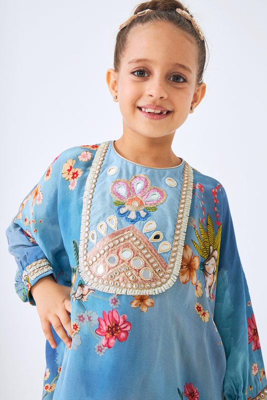 Clea Embellished Girls Tunic With Pants (Set of 2 Pcs)