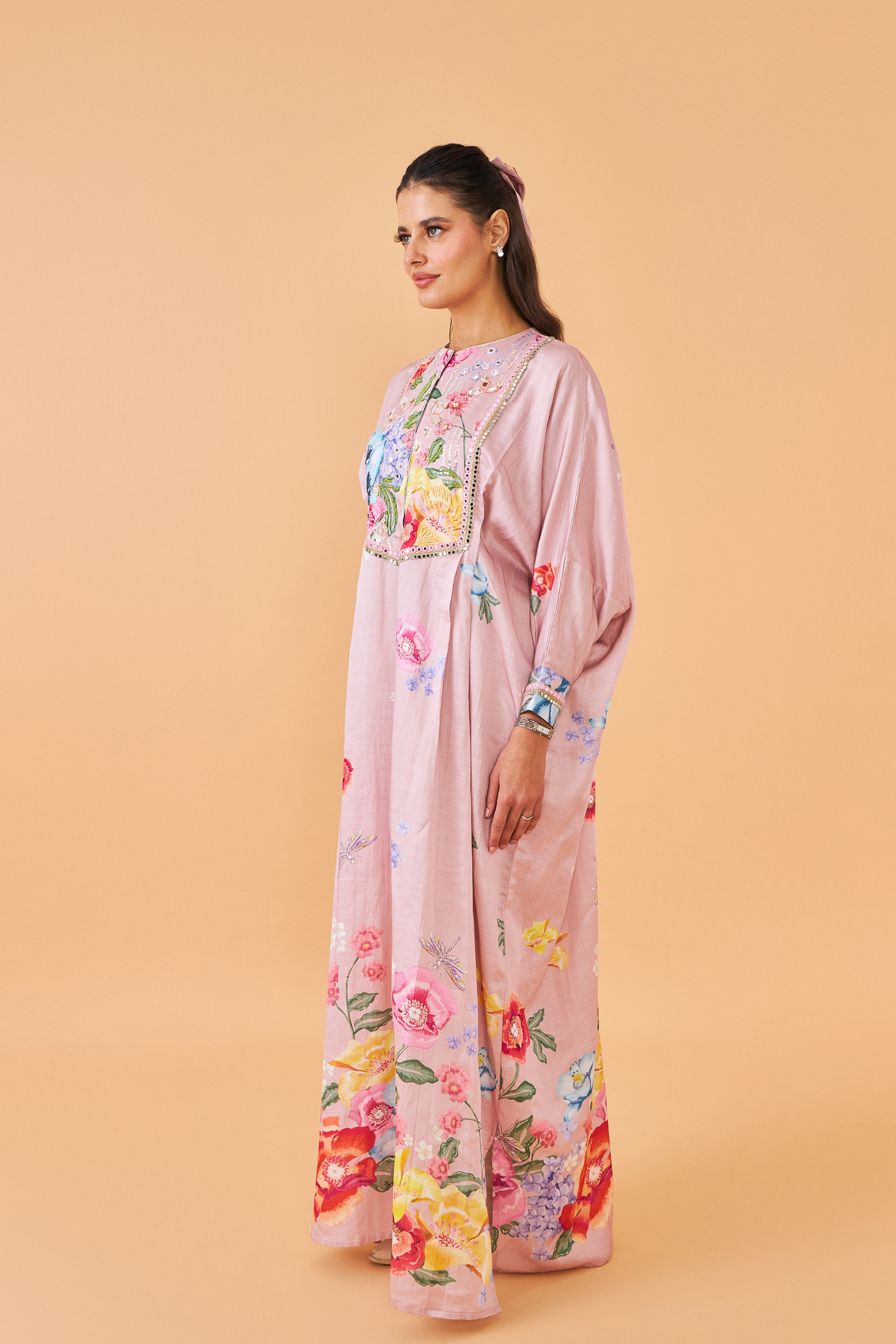 Zehra Pink Ladies Long Dress
