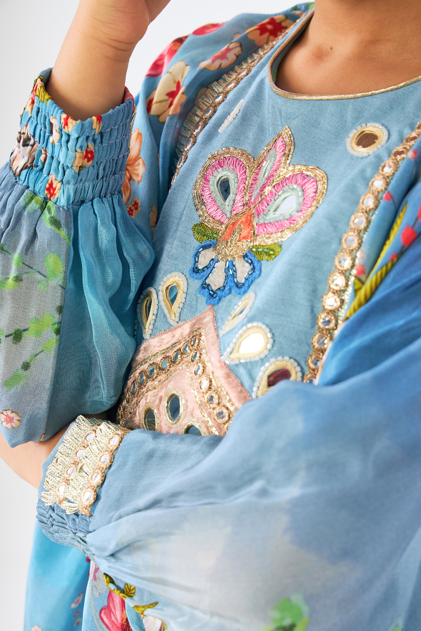 Clea Embellished Girls Tunic With Pants (Set of 2 Pcs)