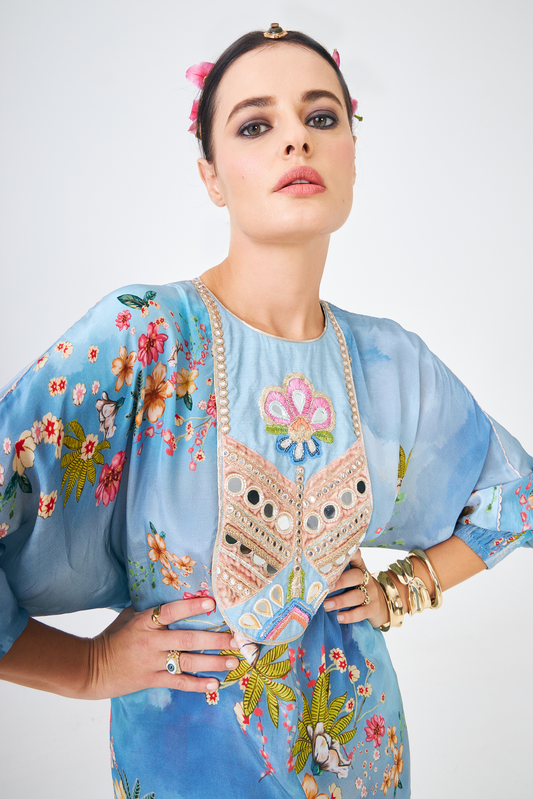 Clea Ladies Embellished Tunic & Draped Skirt (Set of 2pcs)