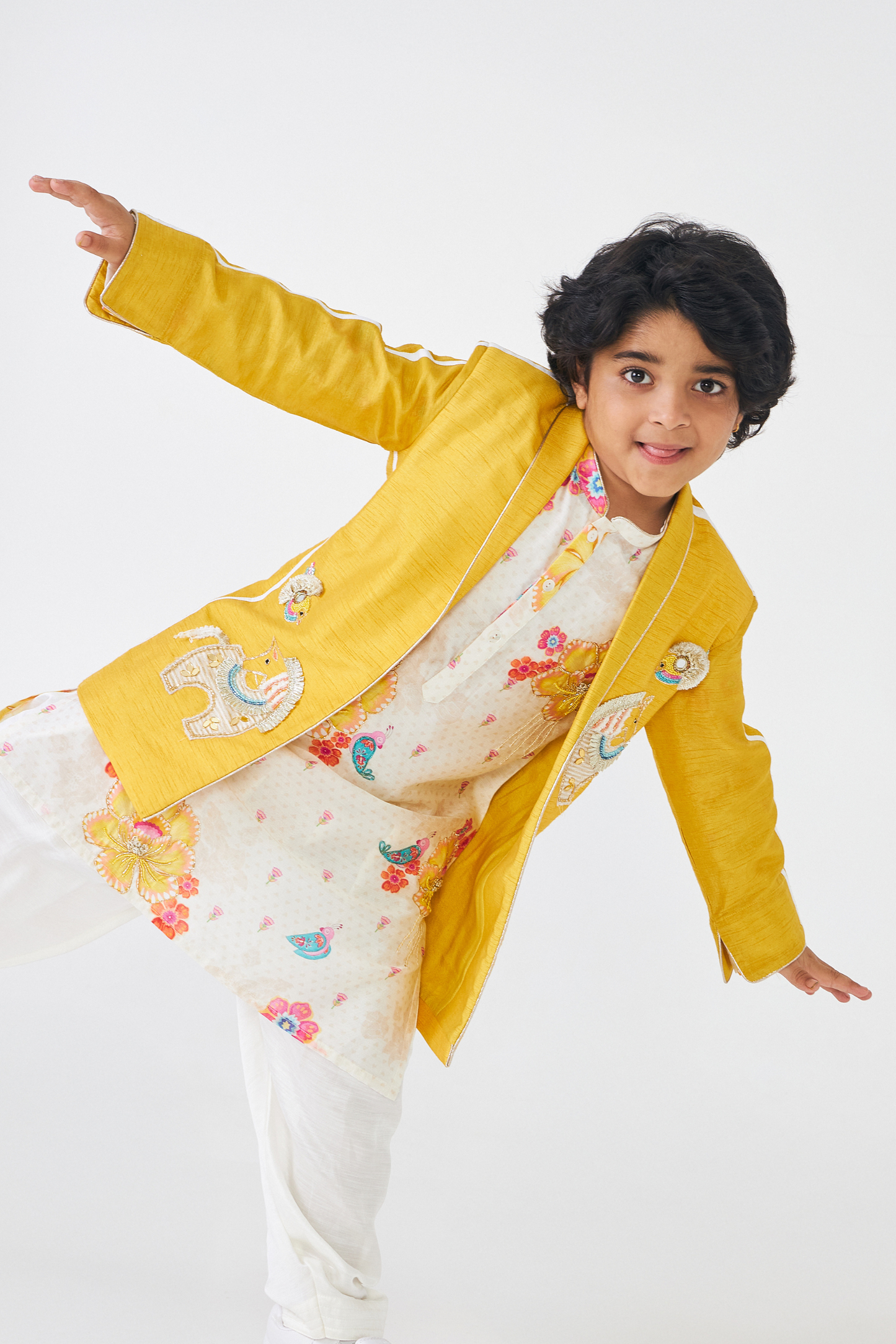 Freya Mustard Boys Embellished Jacket -1 pc