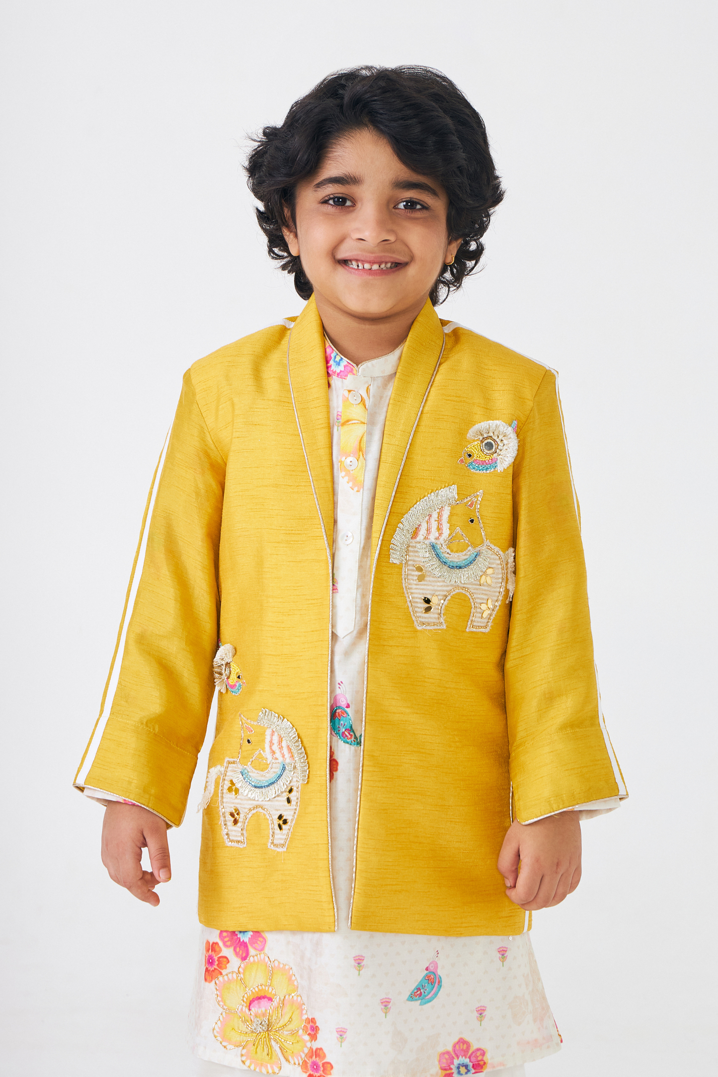 Freya Mustard Boys Embellished Jacket -1 pc