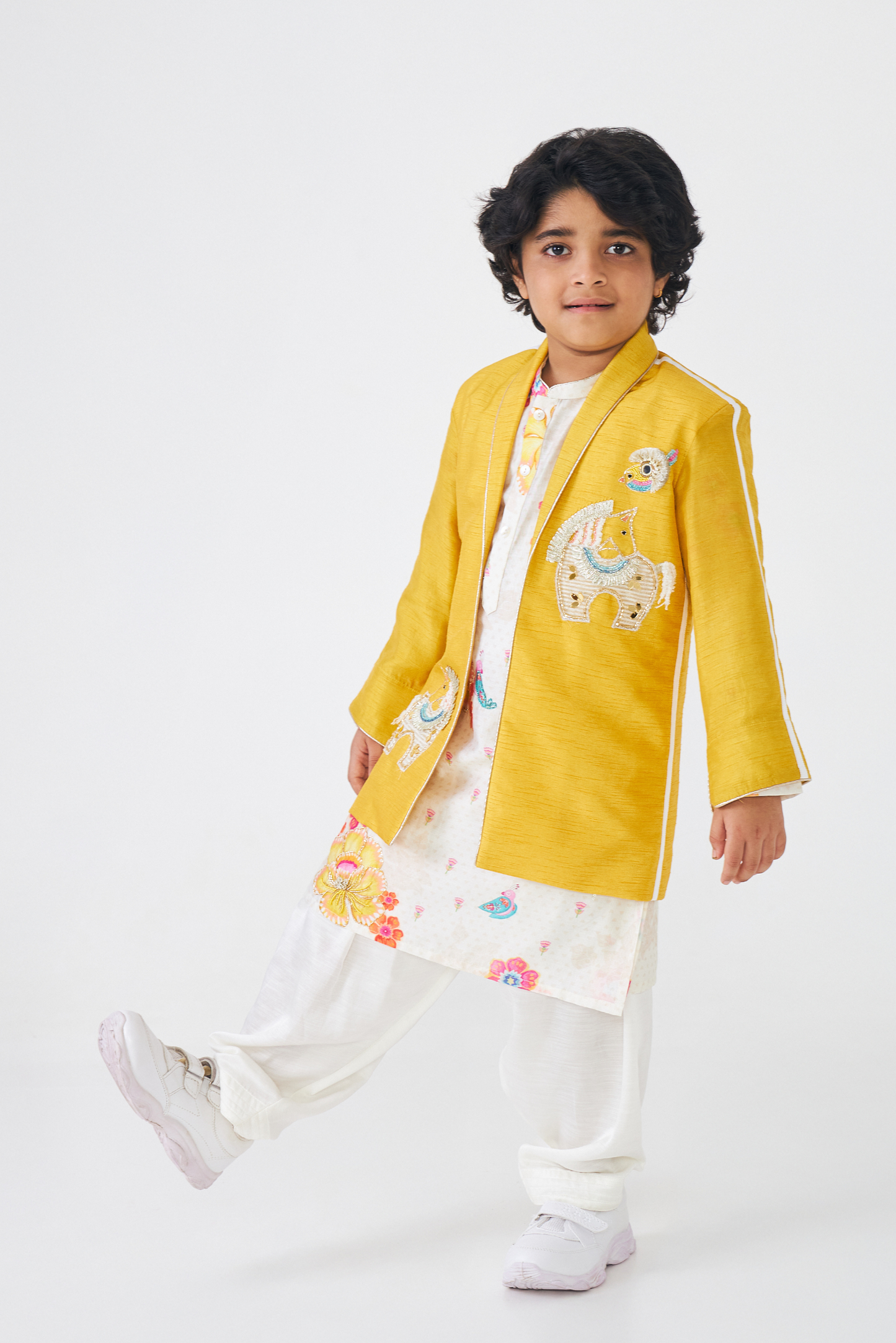 Freya Mustard Boys Embellished Jacket -1 pc