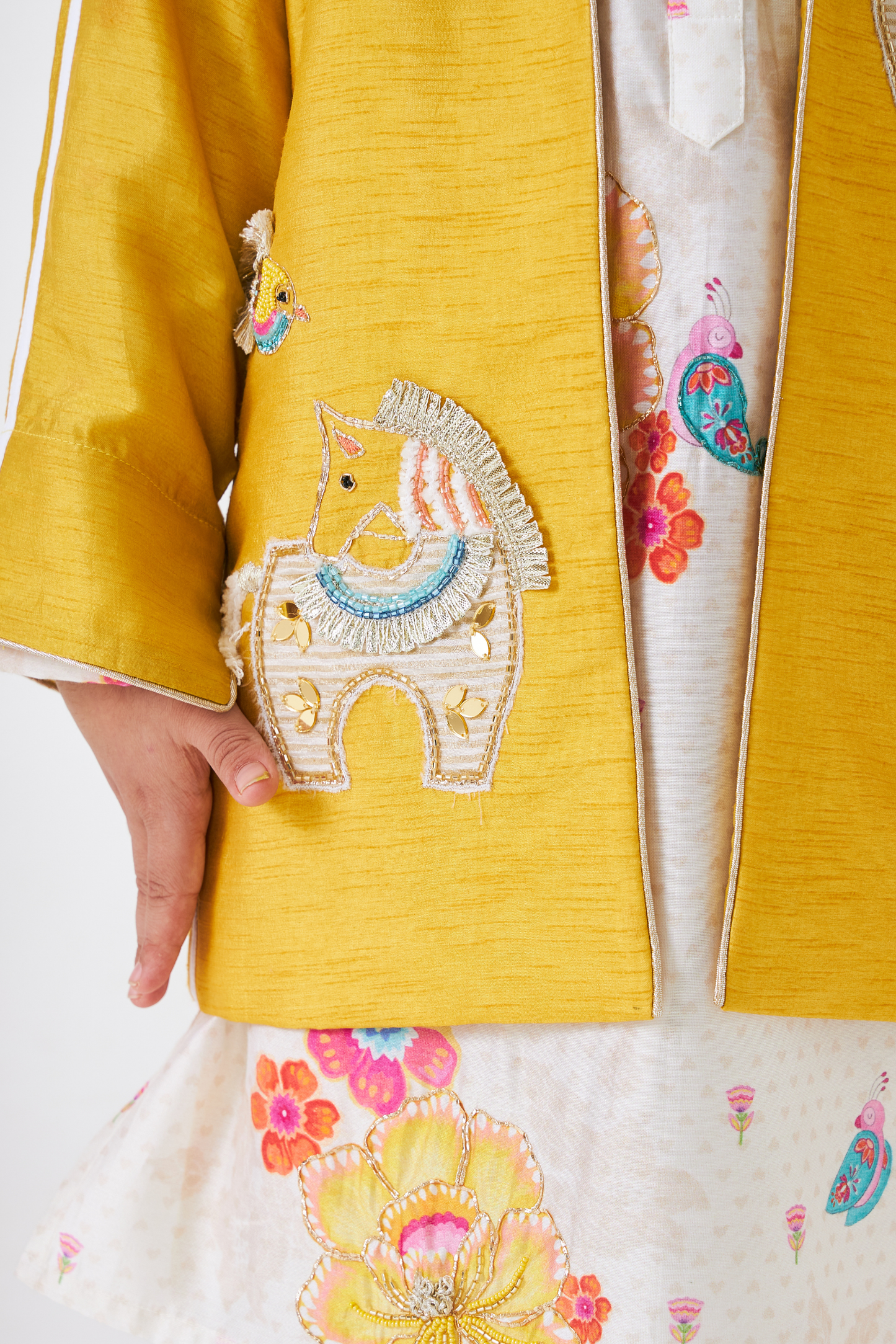 Freya Mustard Boys Embellished Jacket -1 pc