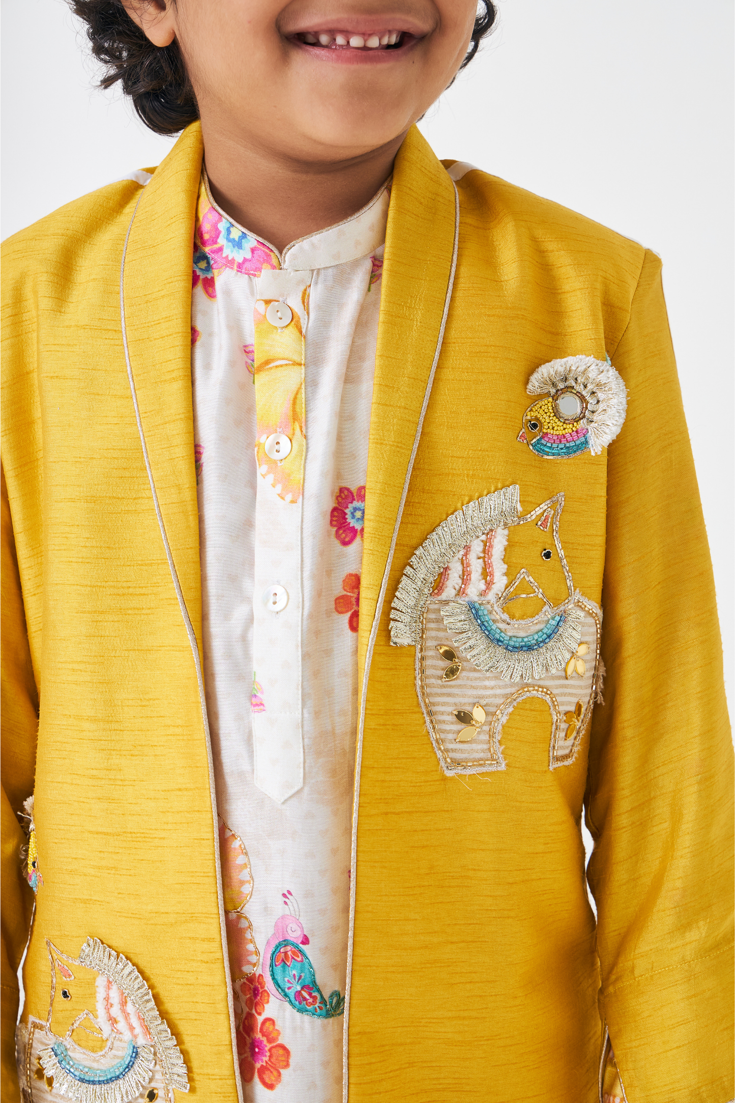 Freya Mustard Boys Embellished Jacket -1 pc