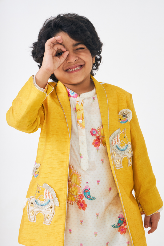 Freya Mustard Boys Embellished Jacket -1 pc
