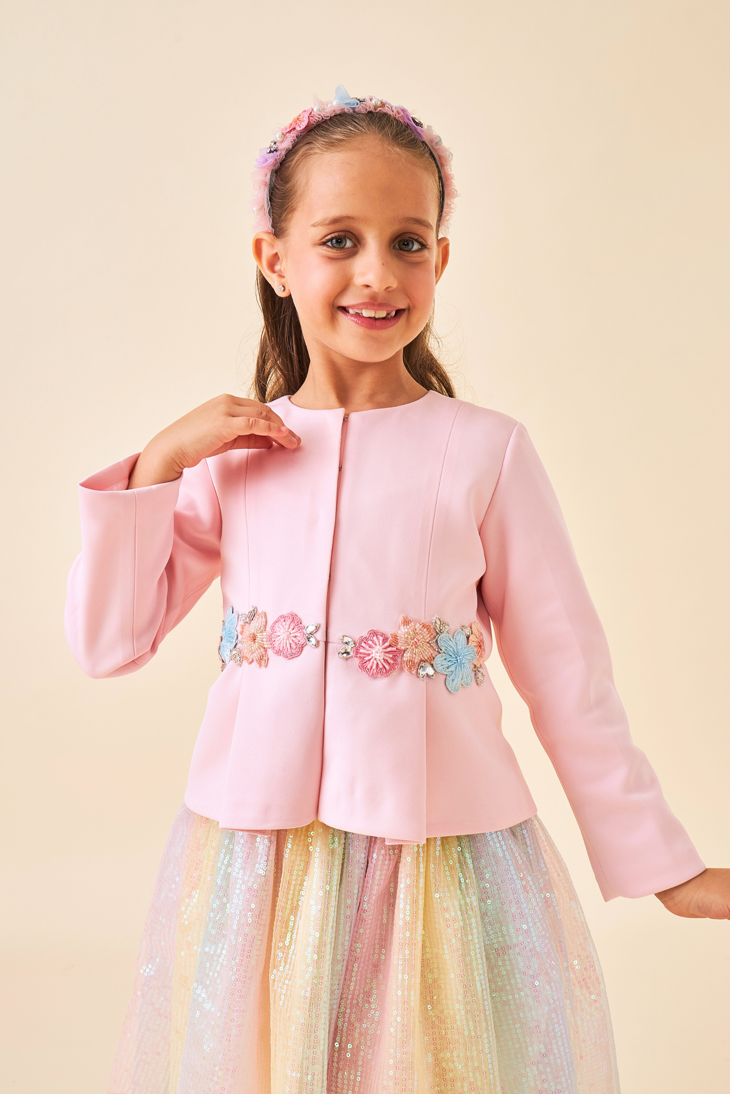 Hazel Pink Girls Skirt Set ( Set of 2)