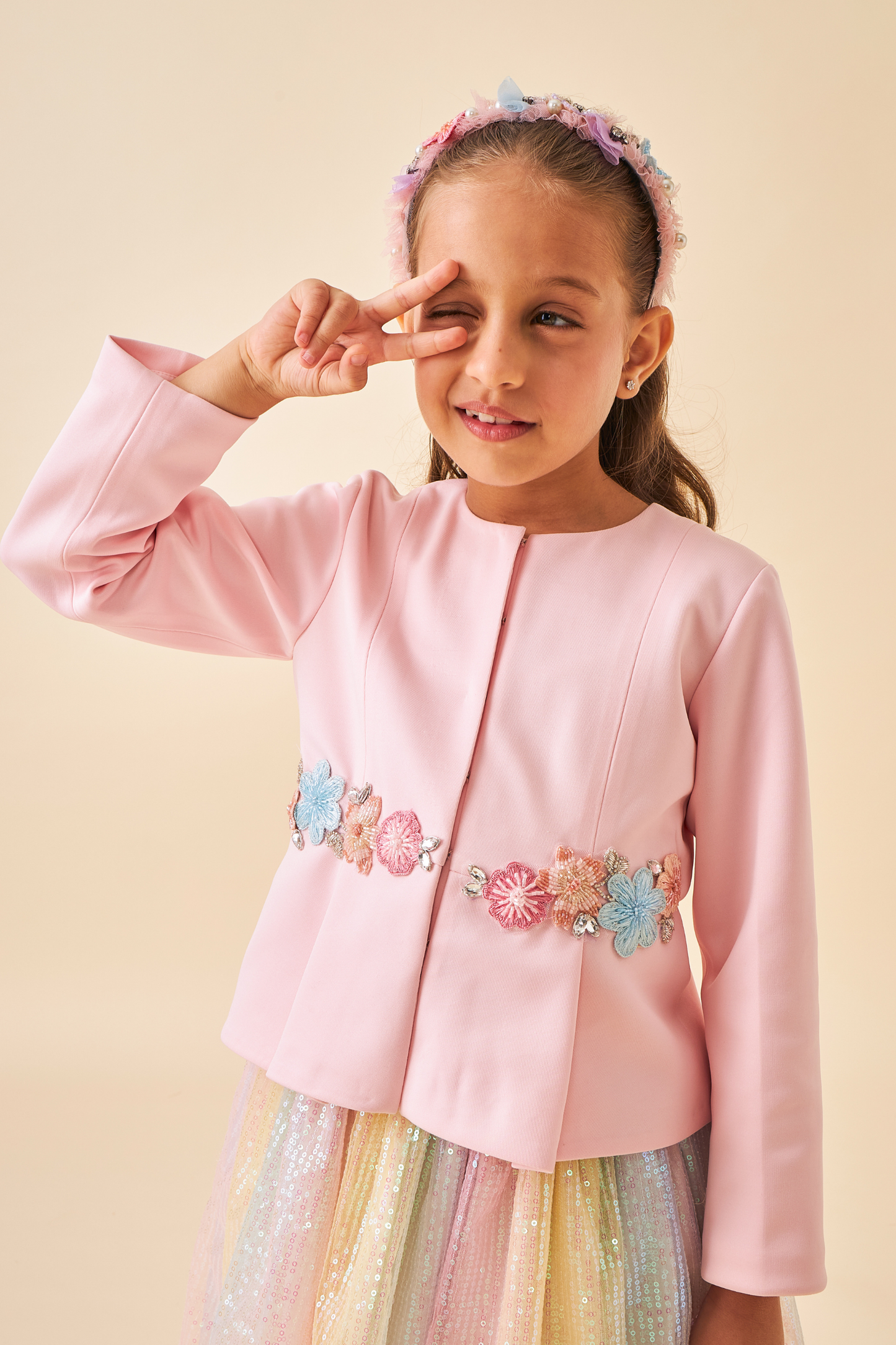 Hazel Pink Girls Skirt Set ( Set of 2)