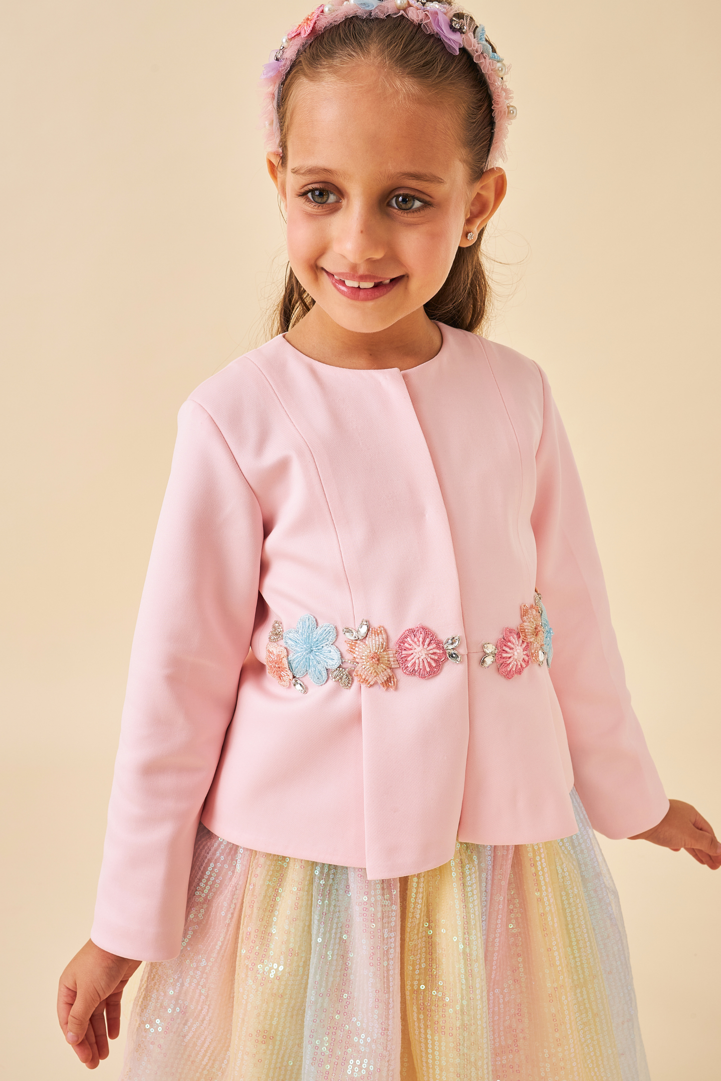 Hazel Pink Girls Skirt Set ( Set of 2)