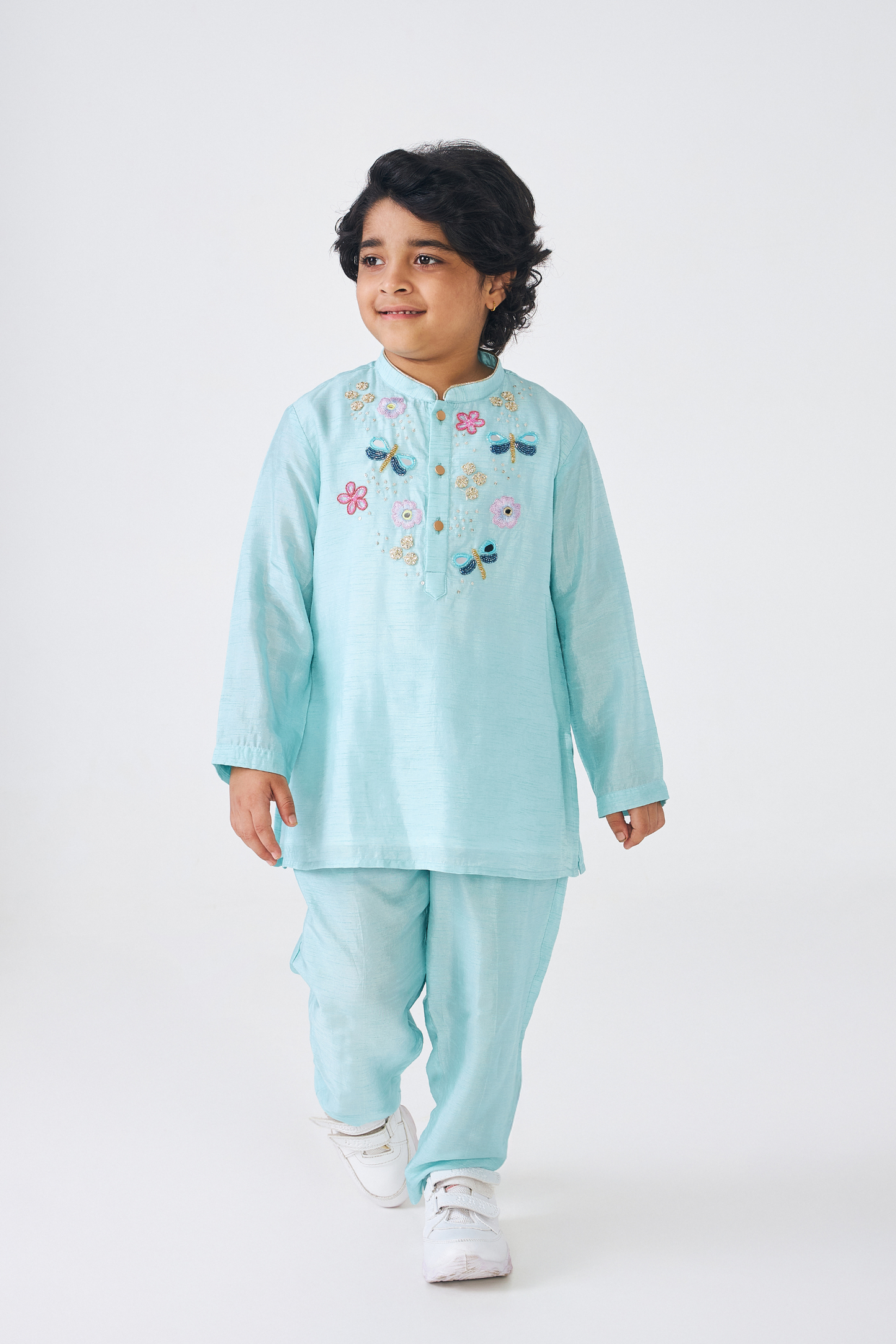 Freya Sage Boys Embellished Kurta & Pant (Set of 2 Pcs)