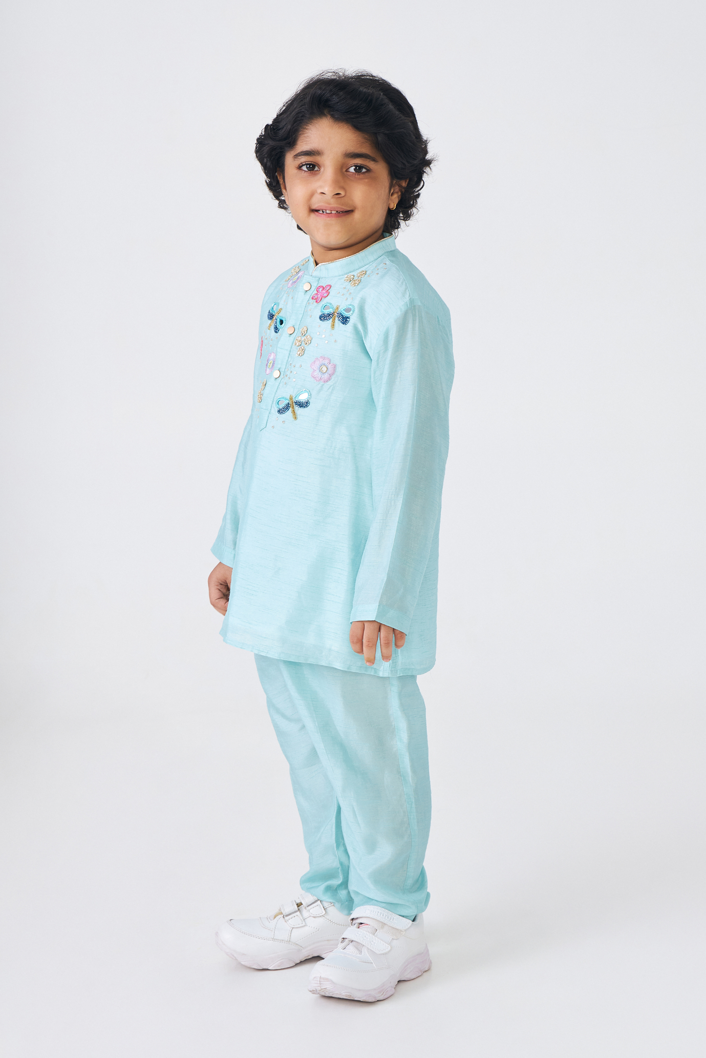 Freya Sage Boys Embellished Kurta & Pant (Set of 2 Pcs)