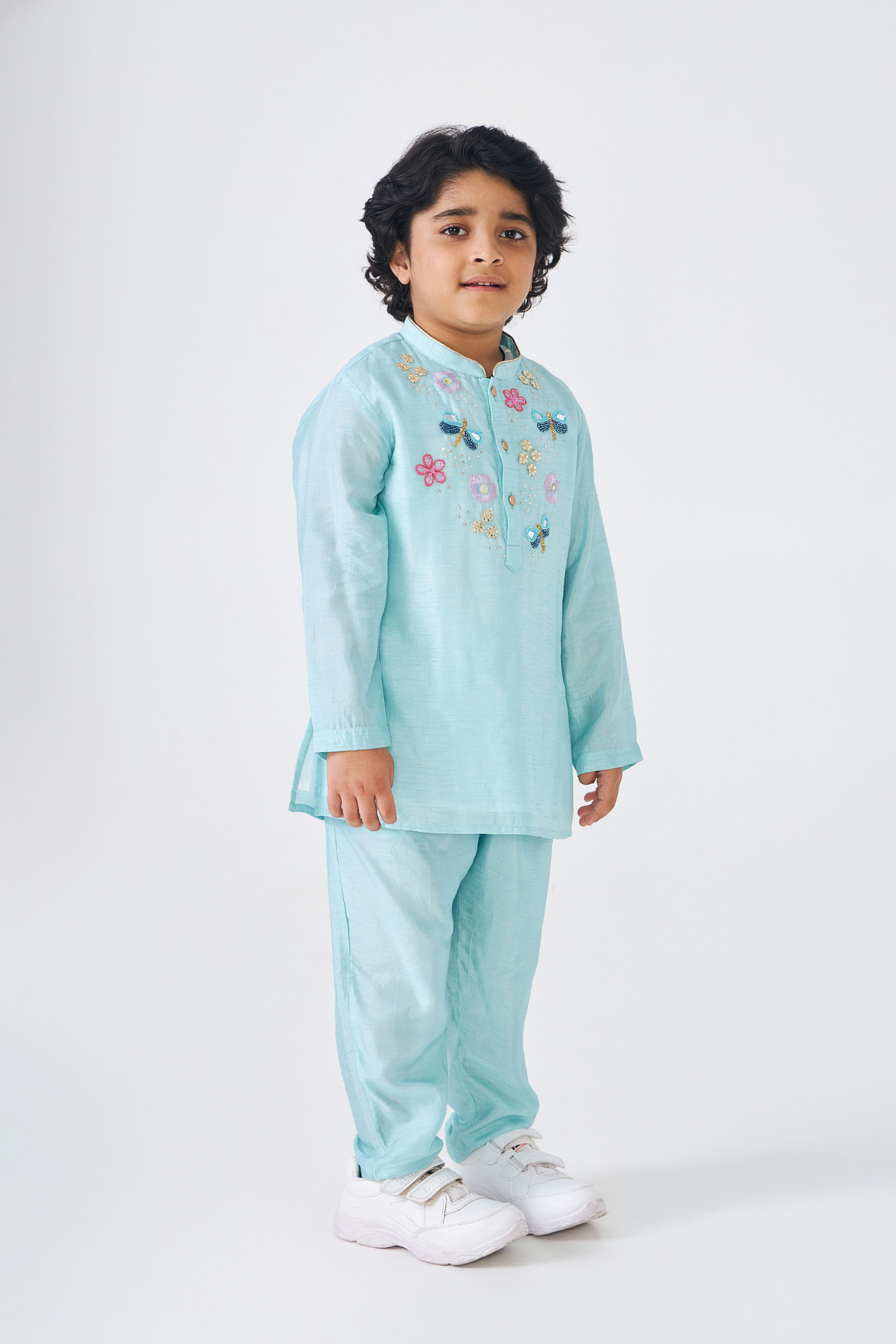 Freya Sage Boys Embellished Kurta & Pant (Set of 2 Pcs)