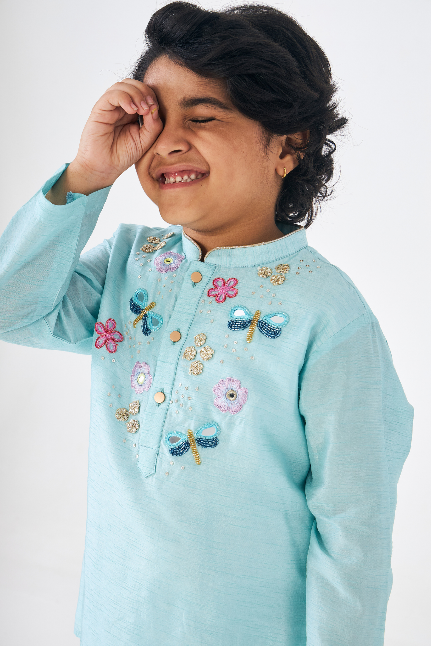 Freya Sage Boys Embellished Kurta & Pant (Set of 2 Pcs)