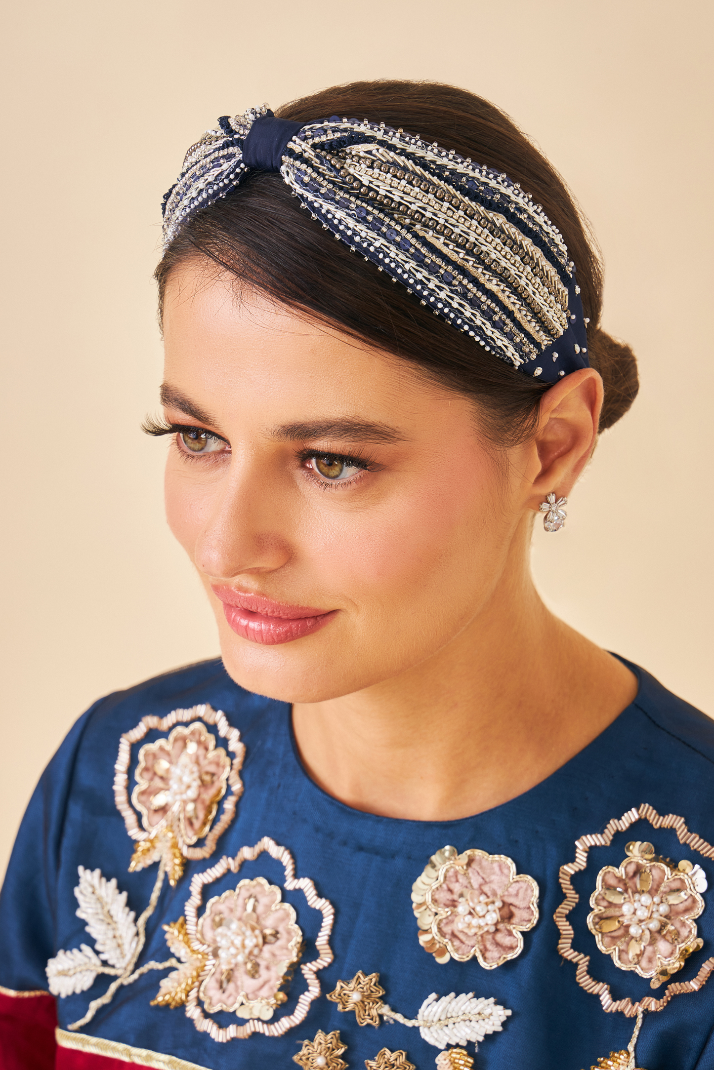 Taylor Navy Ladies Embellished Headband