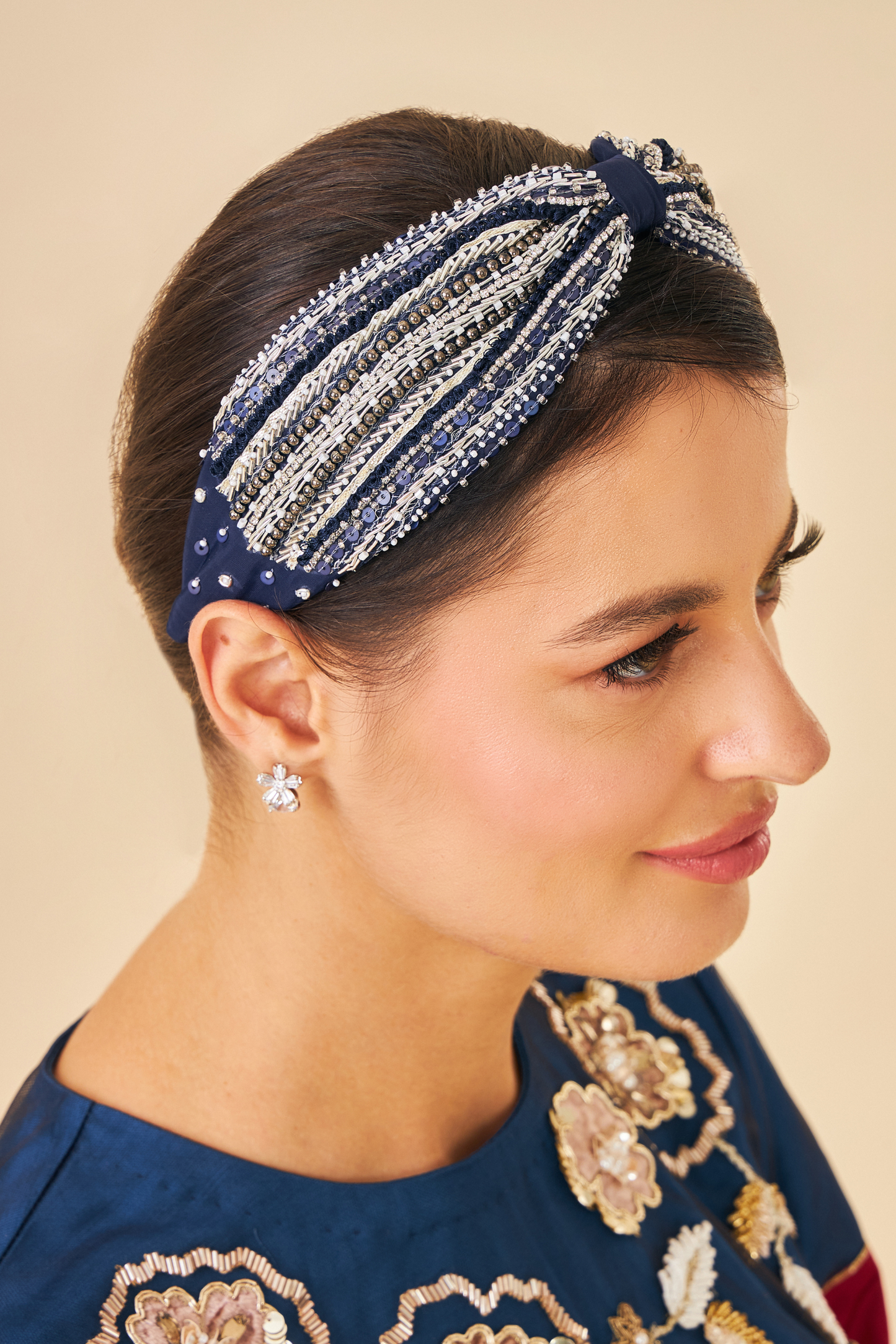 Taylor Navy Ladies Embellished Headband