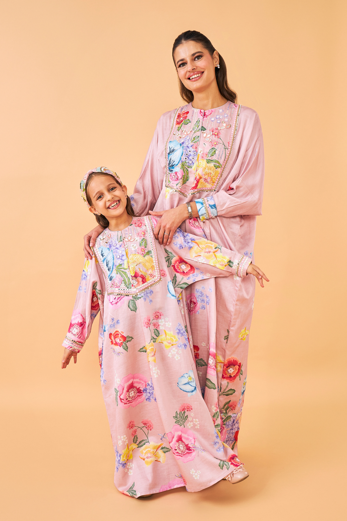 Zehra Pink Long Dress  - Mom & Me