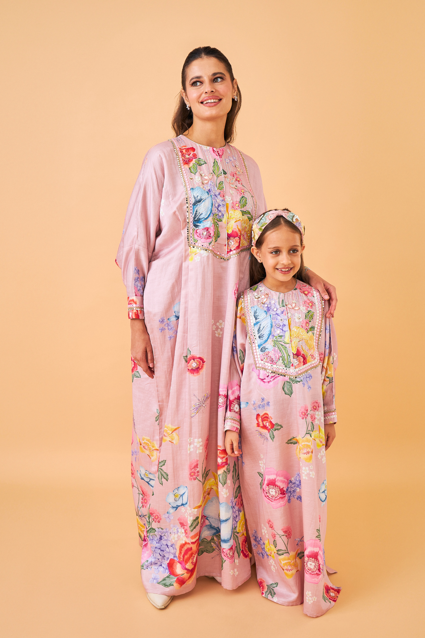 Zehra Pink Long Dress  - Mom & Me